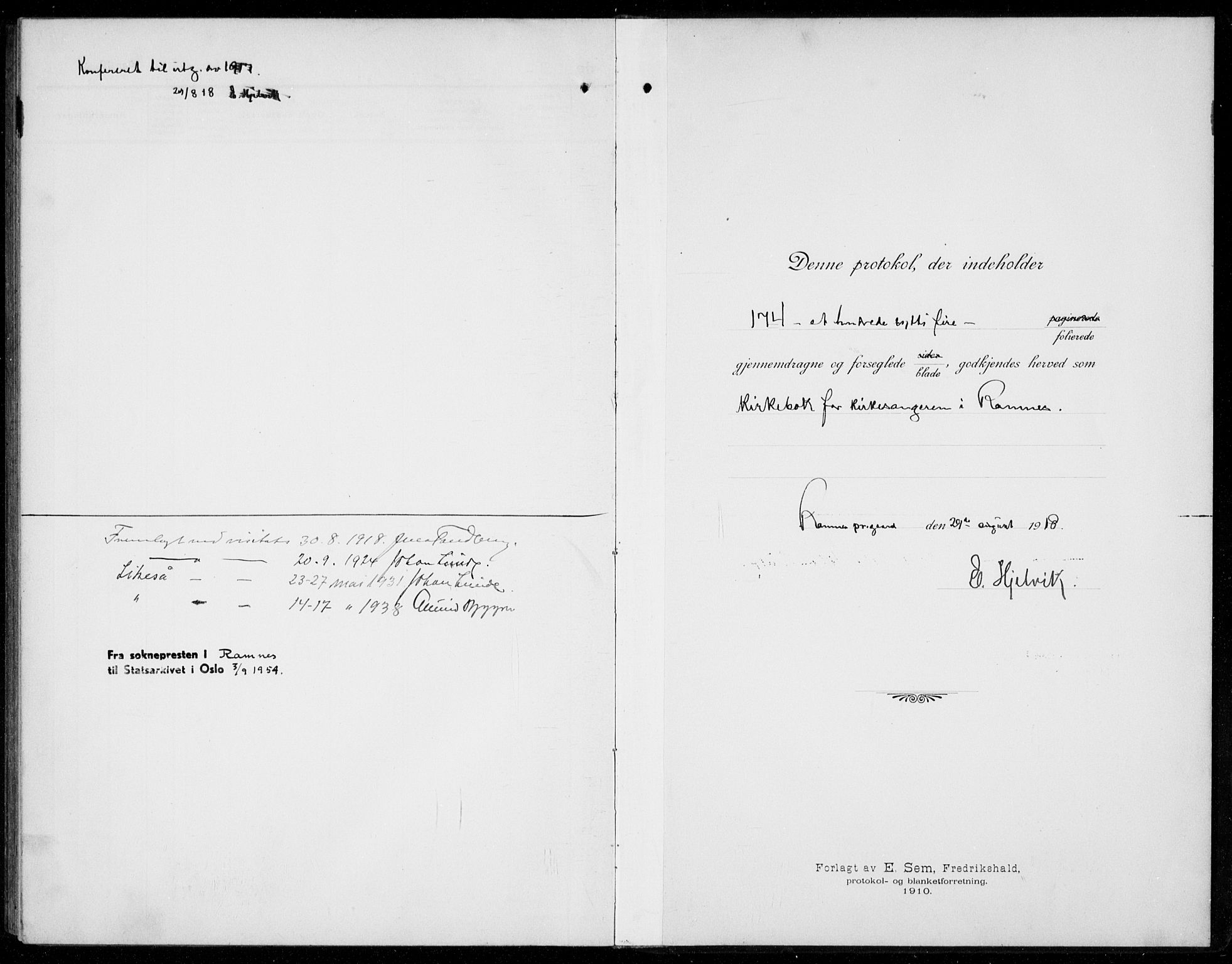 Ramnes kirkebøker, SAKO/A-314/G/Ga/L0005: Parish register (copy) no. I 5, 1912-1936