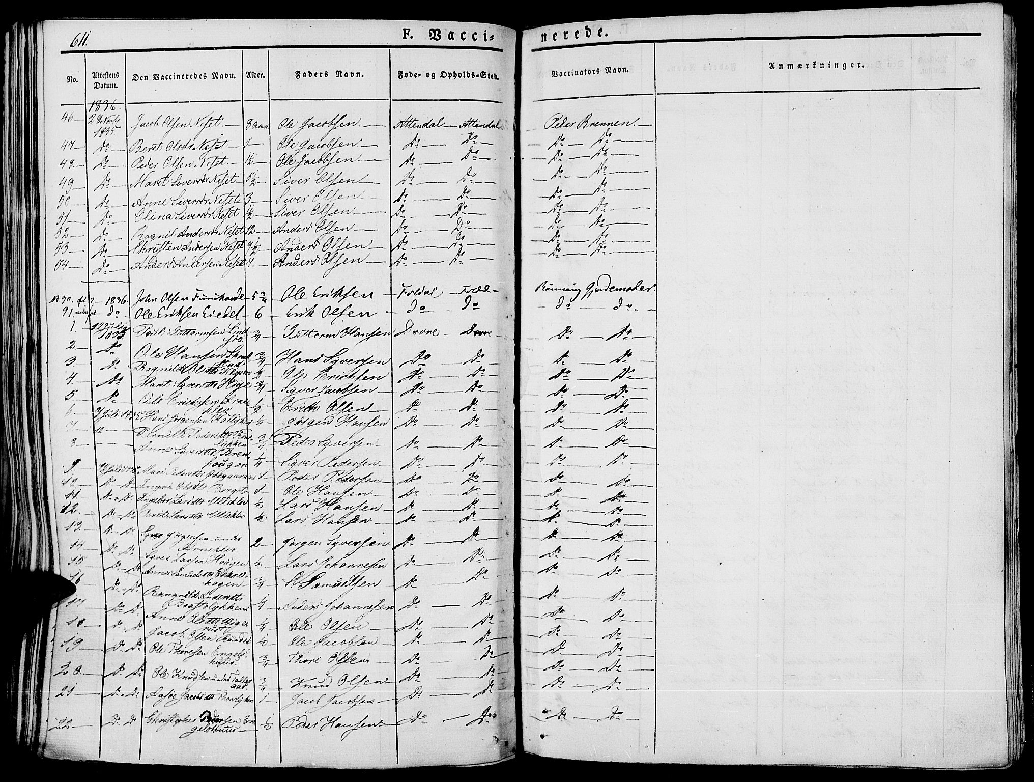 Lesja prestekontor, SAH/PREST-068/H/Ha/Haa/L0005: Parish register (official) no. 5, 1830-1842, p. 611