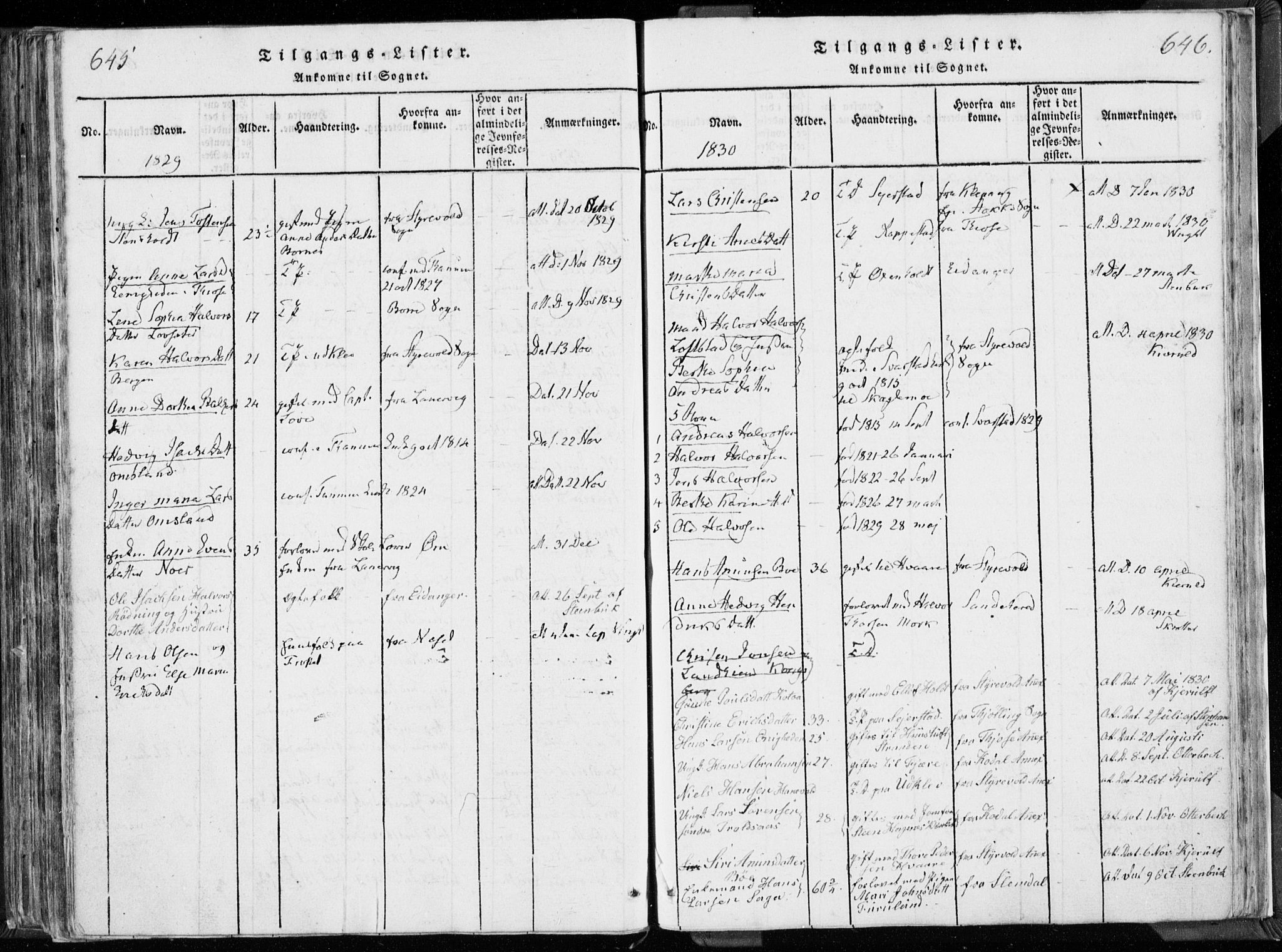 Hedrum kirkebøker, SAKO/A-344/F/Fa/L0004: Parish register (official) no. I 4, 1817-1835, p. 645-646