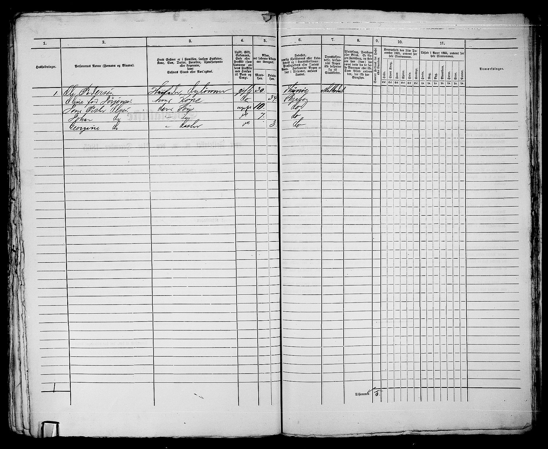 RA, 1865 census for Sarpsborg, 1865, p. 556