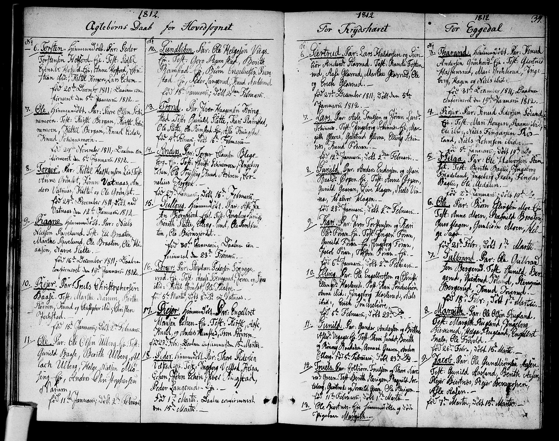 Sigdal kirkebøker, SAKO/A-245/F/Fa/L0004: Parish register (official) no. I 4, 1812-1815, p. 34