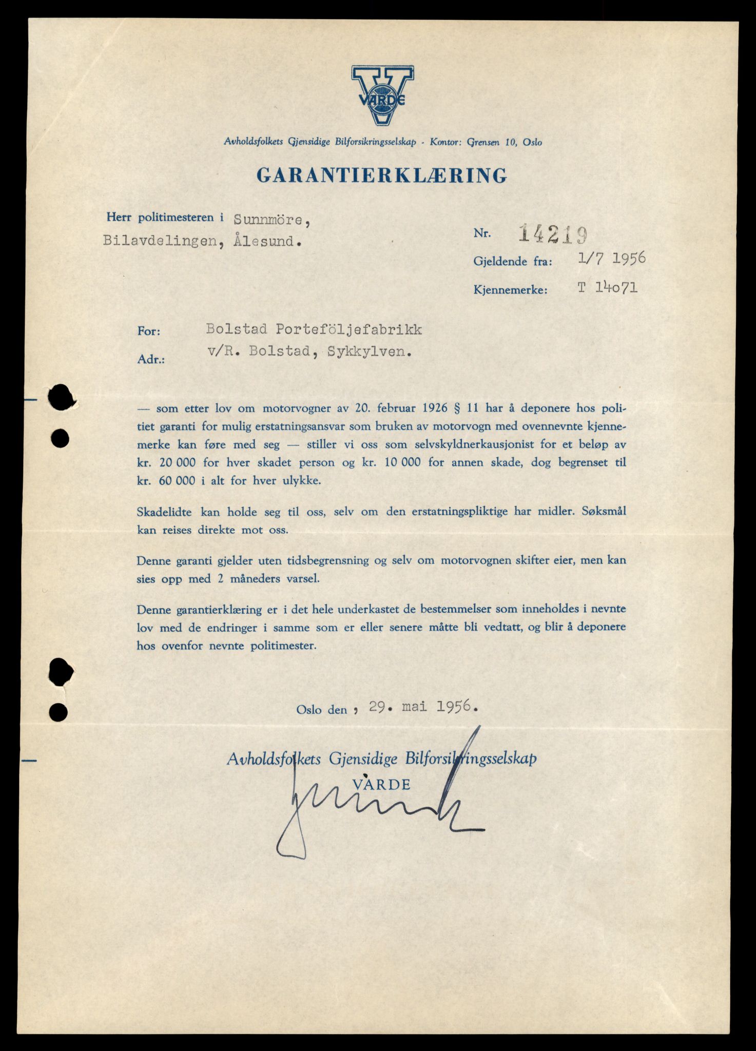 Møre og Romsdal vegkontor - Ålesund trafikkstasjon, AV/SAT-A-4099/F/Fe/L0042: Registreringskort for kjøretøy T 13906 - T 14079, 1927-1998, p. 3011