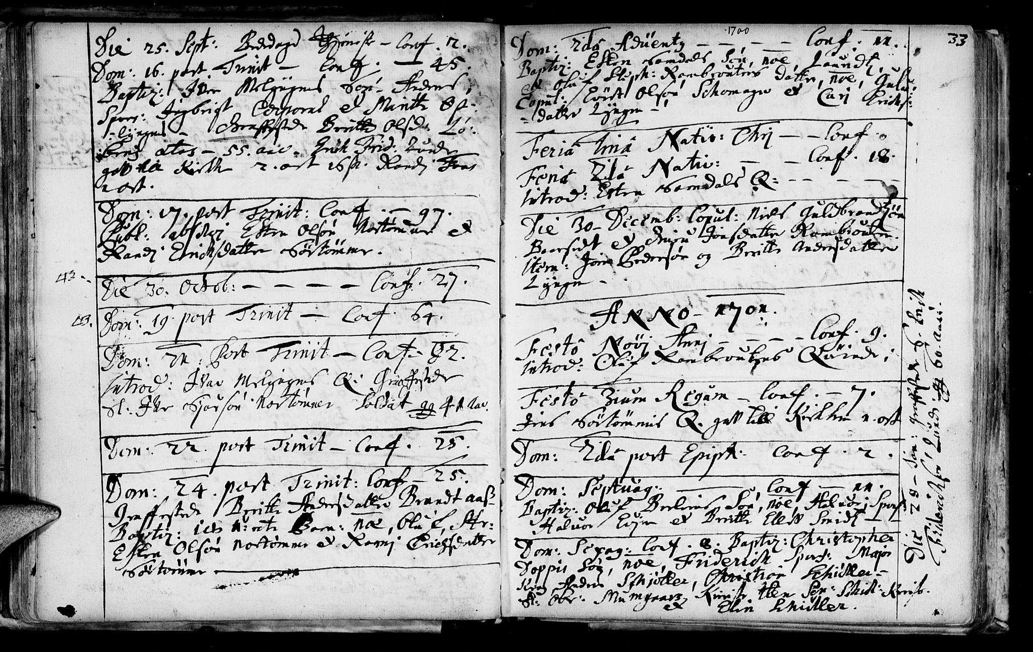Ministerialprotokoller, klokkerbøker og fødselsregistre - Sør-Trøndelag, SAT/A-1456/692/L1101: Parish register (official) no. 692A01, 1690-1746, p. 33