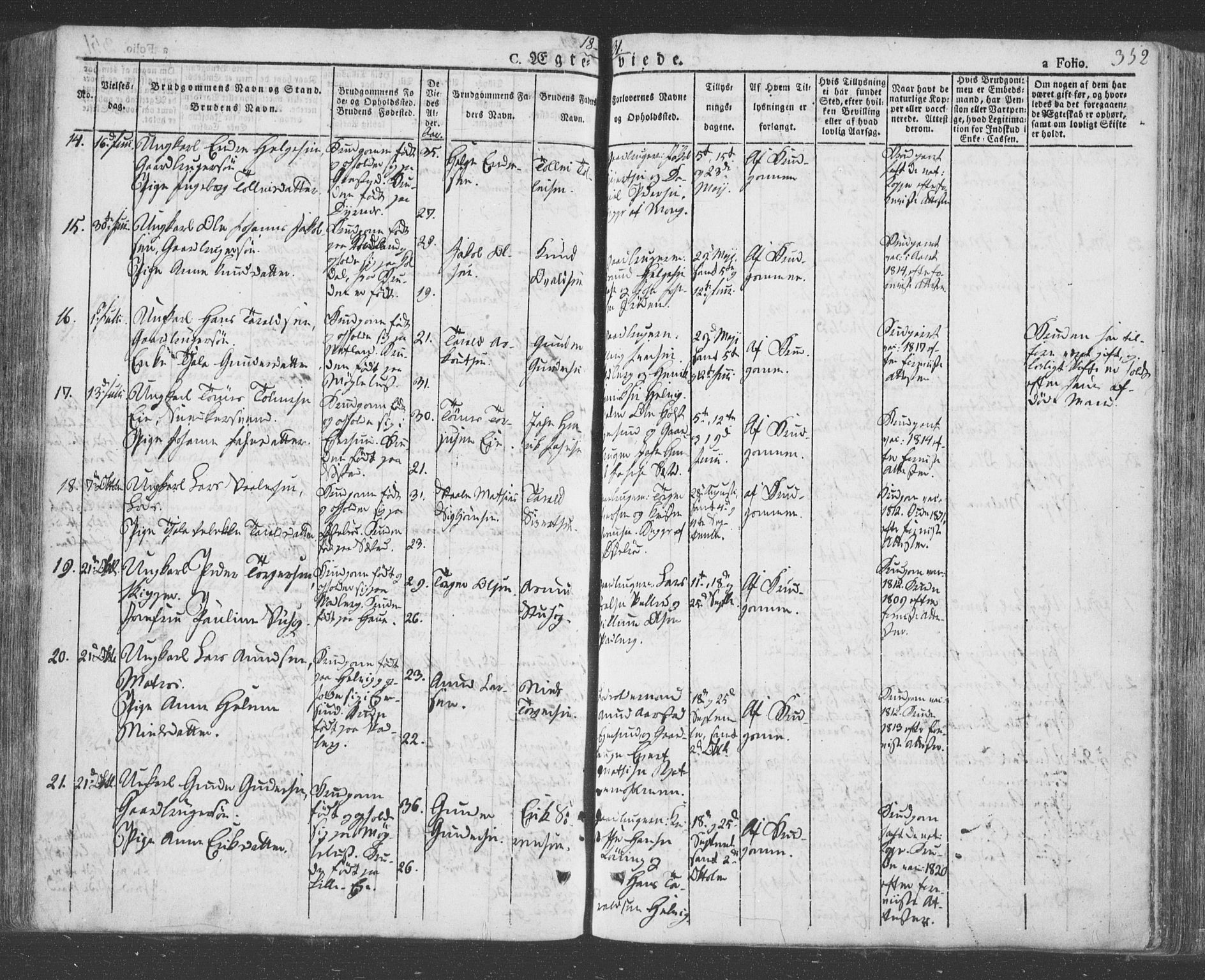 Eigersund sokneprestkontor, AV/SAST-A-101807/S08/L0009: Parish register (official) no. A 9, 1827-1850, p. 352