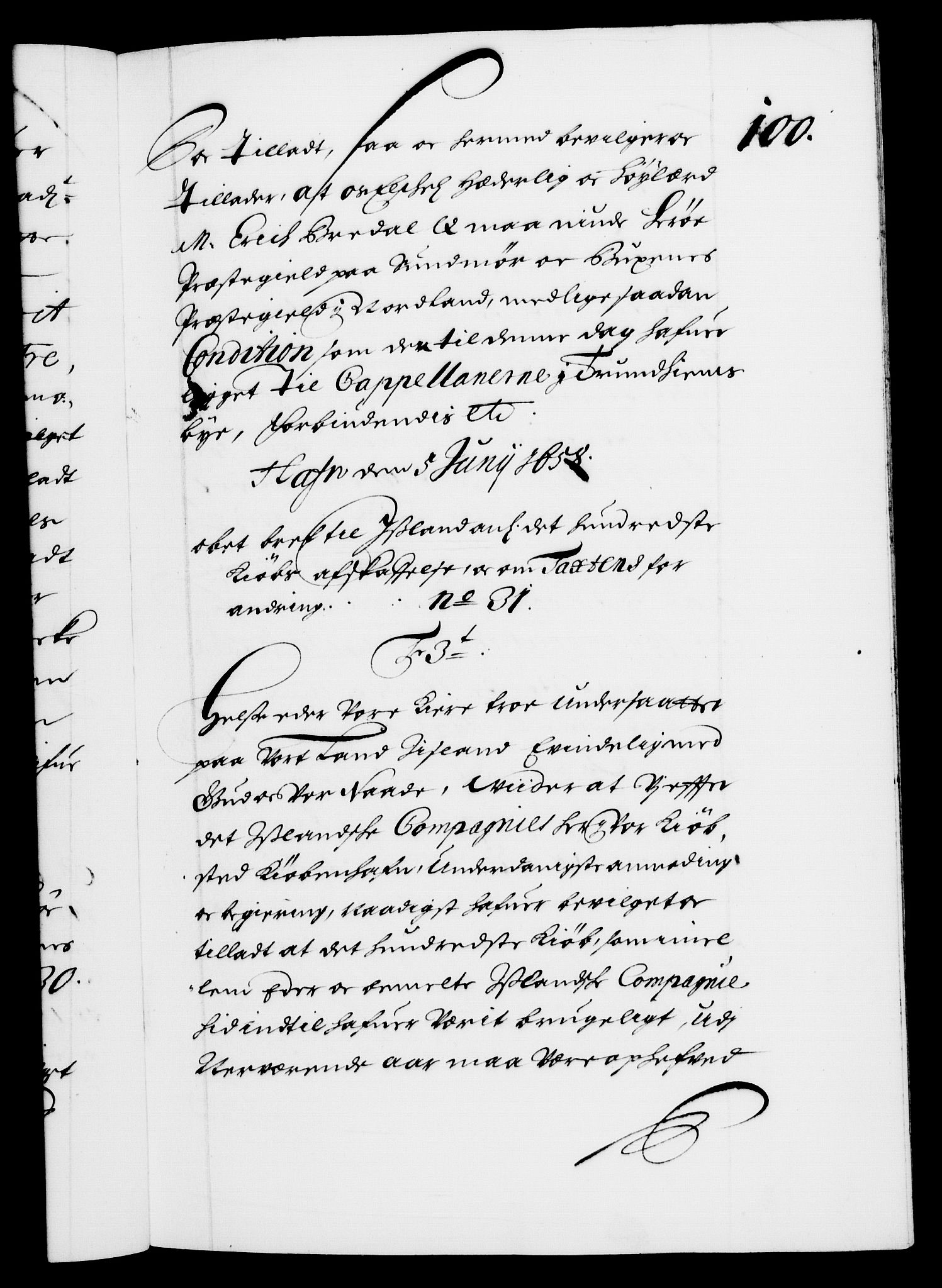 Danske Kanselli 1572-1799, AV/RA-EA-3023/F/Fc/Fca/Fcaa/L0009: Norske registre (mikrofilm), 1657-1660, p. 100a