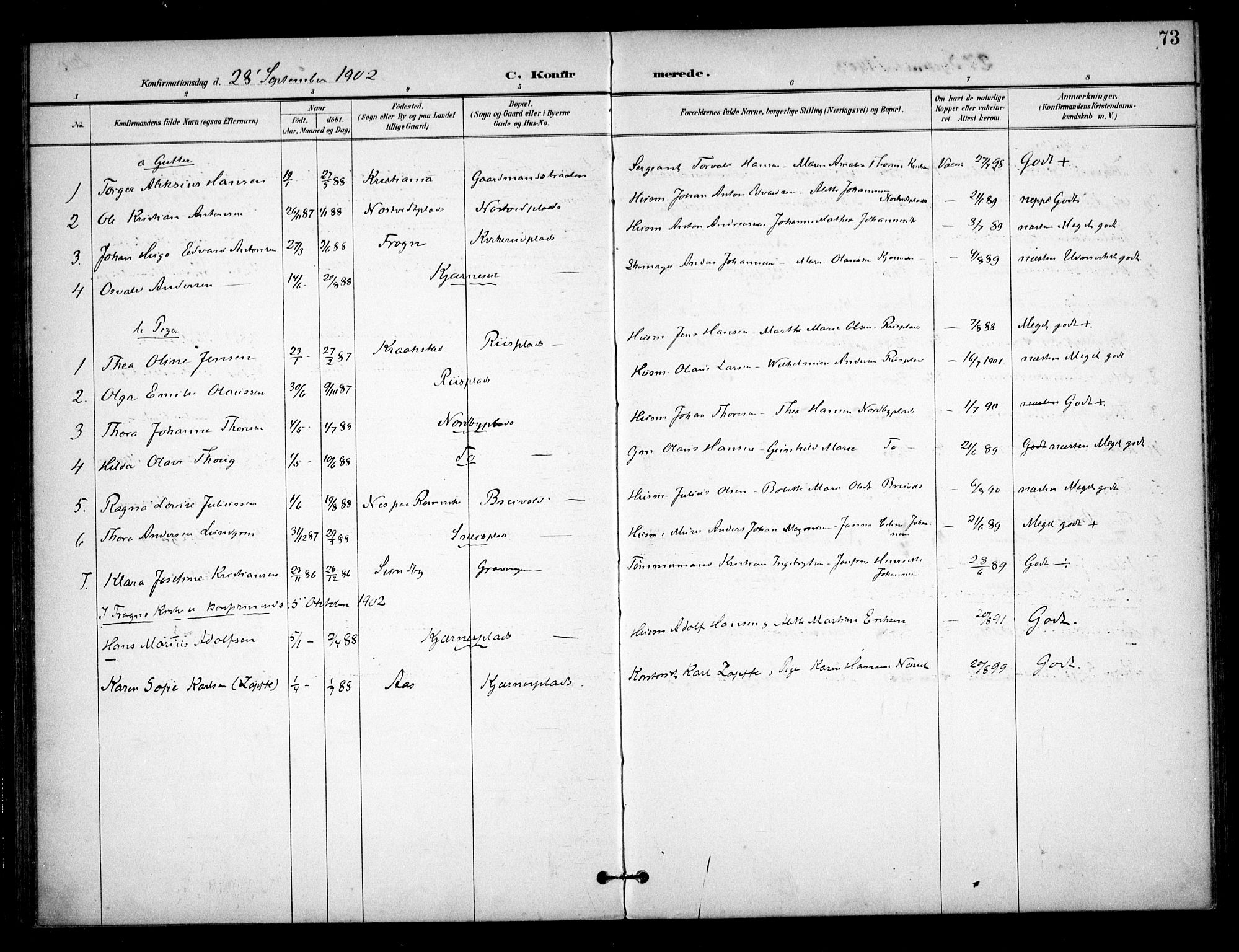 Ås prestekontor Kirkebøker, SAO/A-10894/F/Fb/L0002: Parish register (official) no. II 2, 1895-1916, p. 73