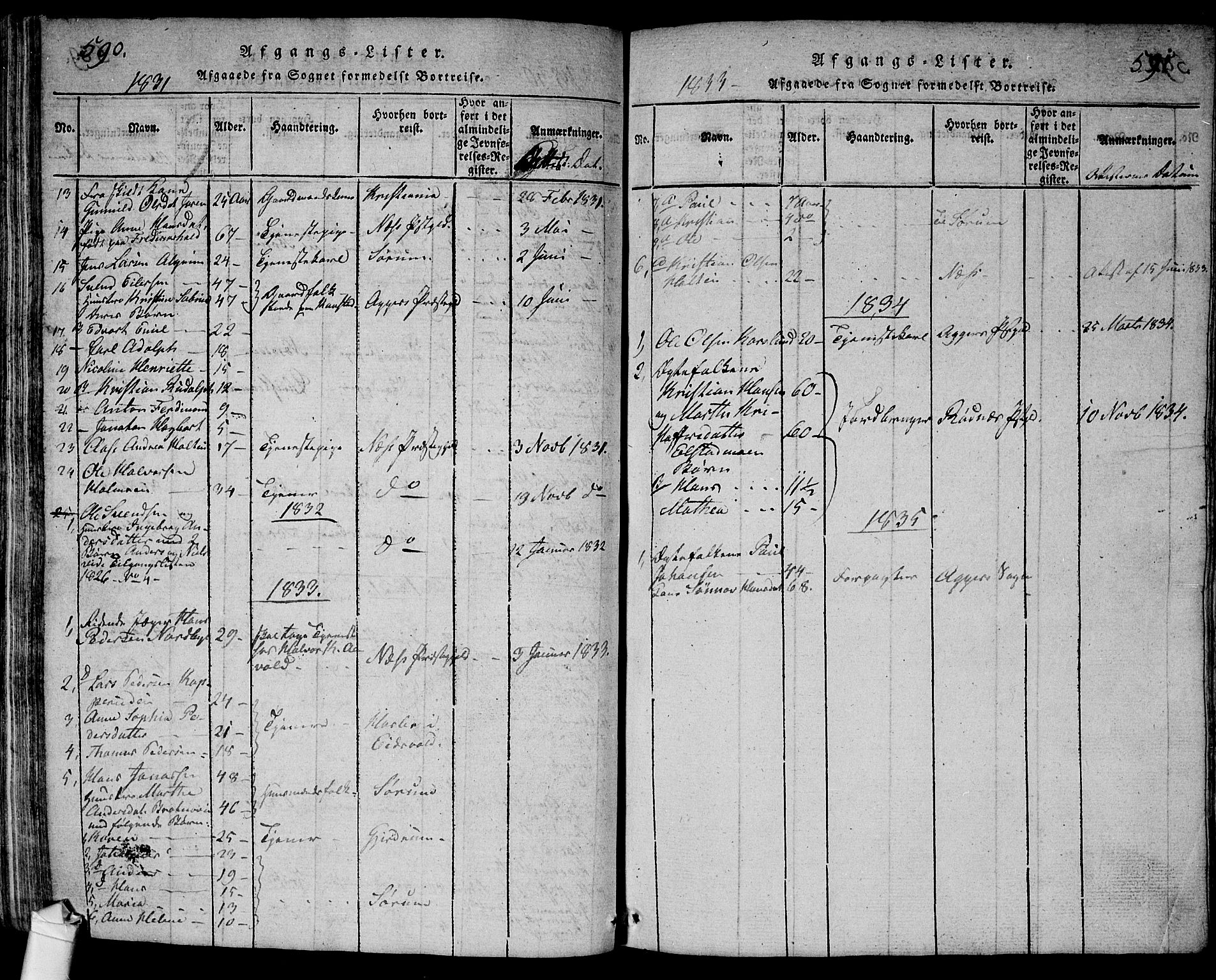 Ullensaker prestekontor Kirkebøker, SAO/A-10236a/G/Ga/L0001: Parish register (copy) no. I 1, 1815-1835, p. 590-591