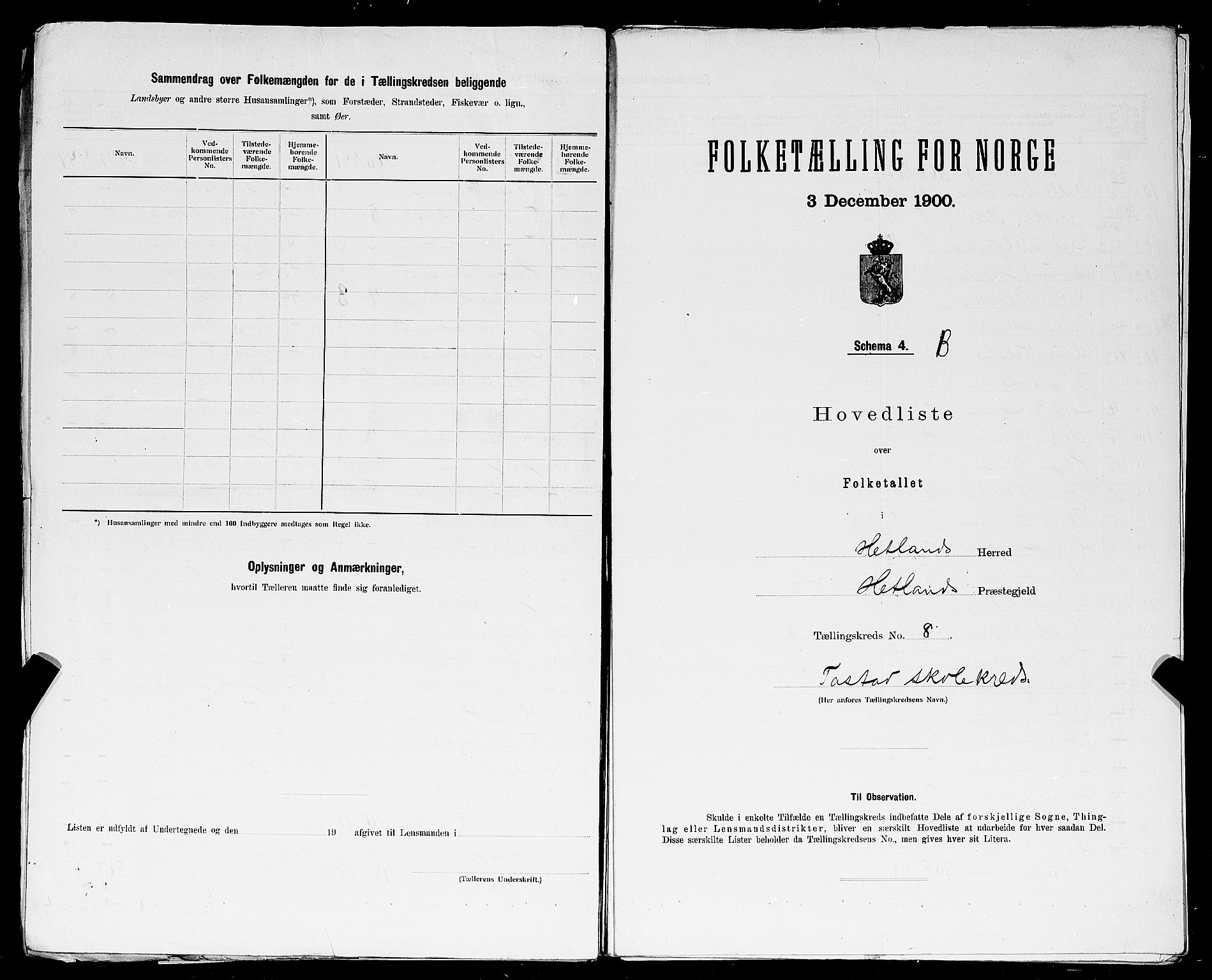 SAST, 1900 census for Hetland, 1900, p. 41