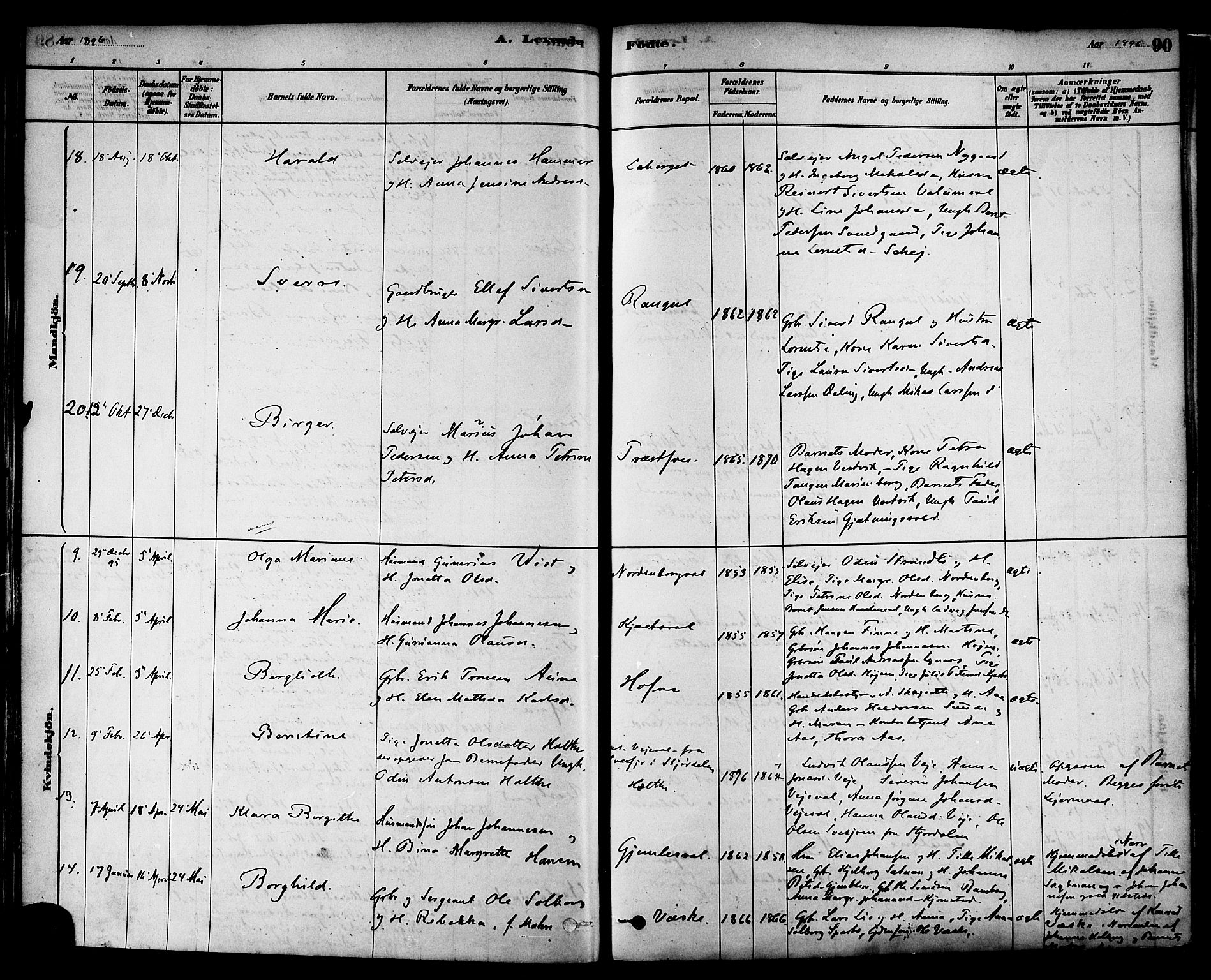 Ministerialprotokoller, klokkerbøker og fødselsregistre - Nord-Trøndelag, SAT/A-1458/717/L0159: Parish register (official) no. 717A09, 1878-1898, p. 90