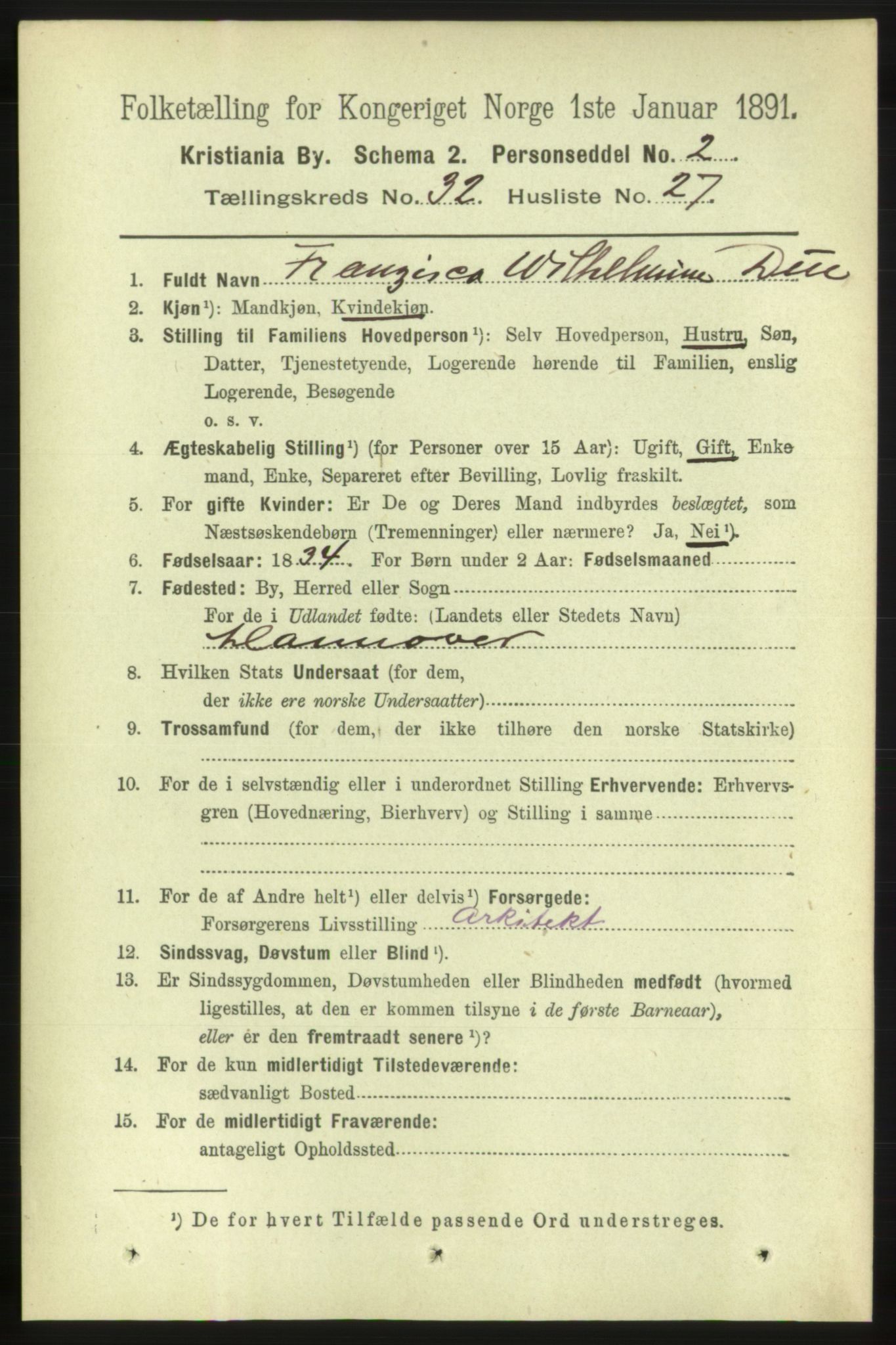 RA, 1891 census for 0301 Kristiania, 1891, p. 17383