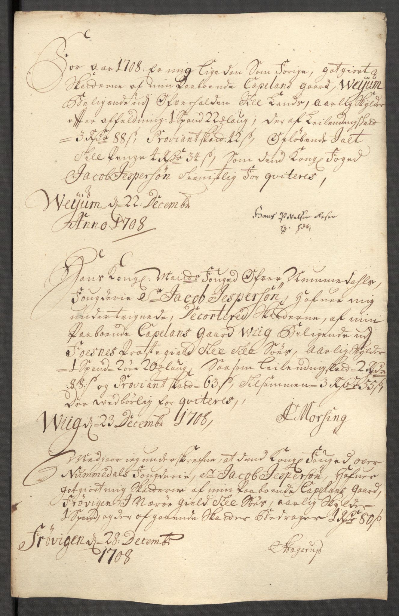 Rentekammeret inntil 1814, Reviderte regnskaper, Fogderegnskap, AV/RA-EA-4092/R64/L4430: Fogderegnskap Namdal, 1707-1708, p. 379