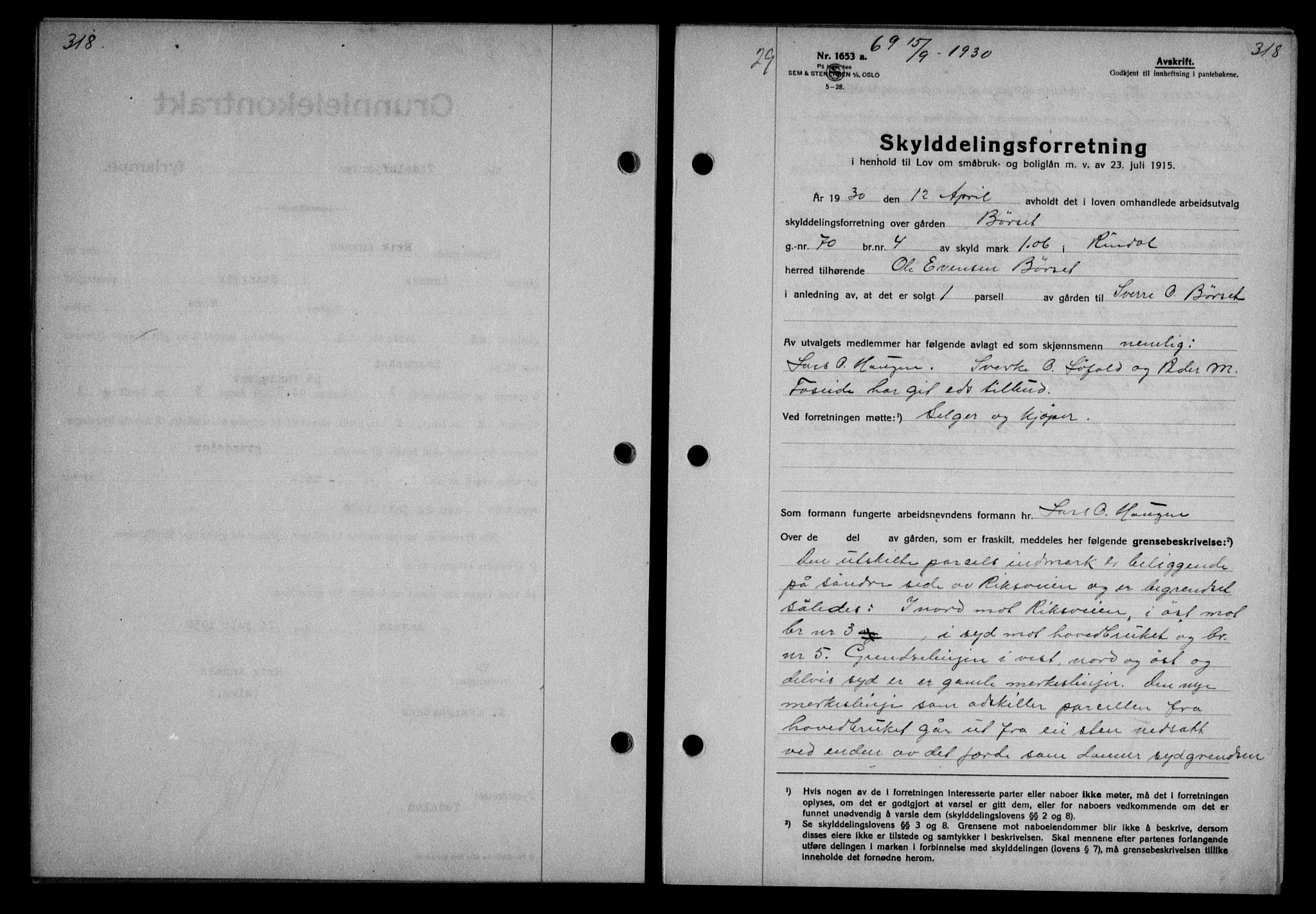 Nordmøre sorenskriveri, AV/SAT-A-4132/1/2/2Ca/L0070: Mortgage book no. 60, 1930-1930, Deed date: 15.09.1930