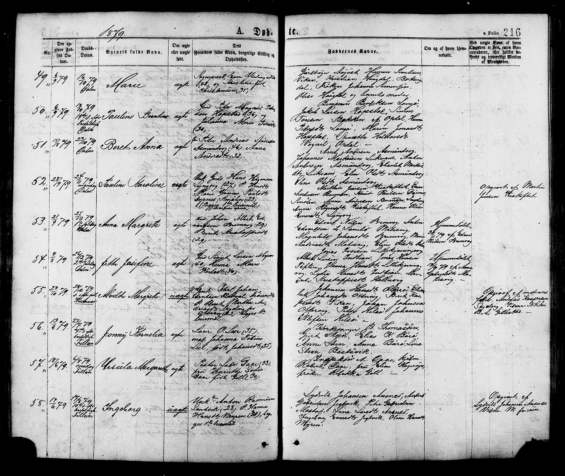 Ministerialprotokoller, klokkerbøker og fødselsregistre - Sør-Trøndelag, AV/SAT-A-1456/634/L0532: Parish register (official) no. 634A08, 1871-1881, p. 216