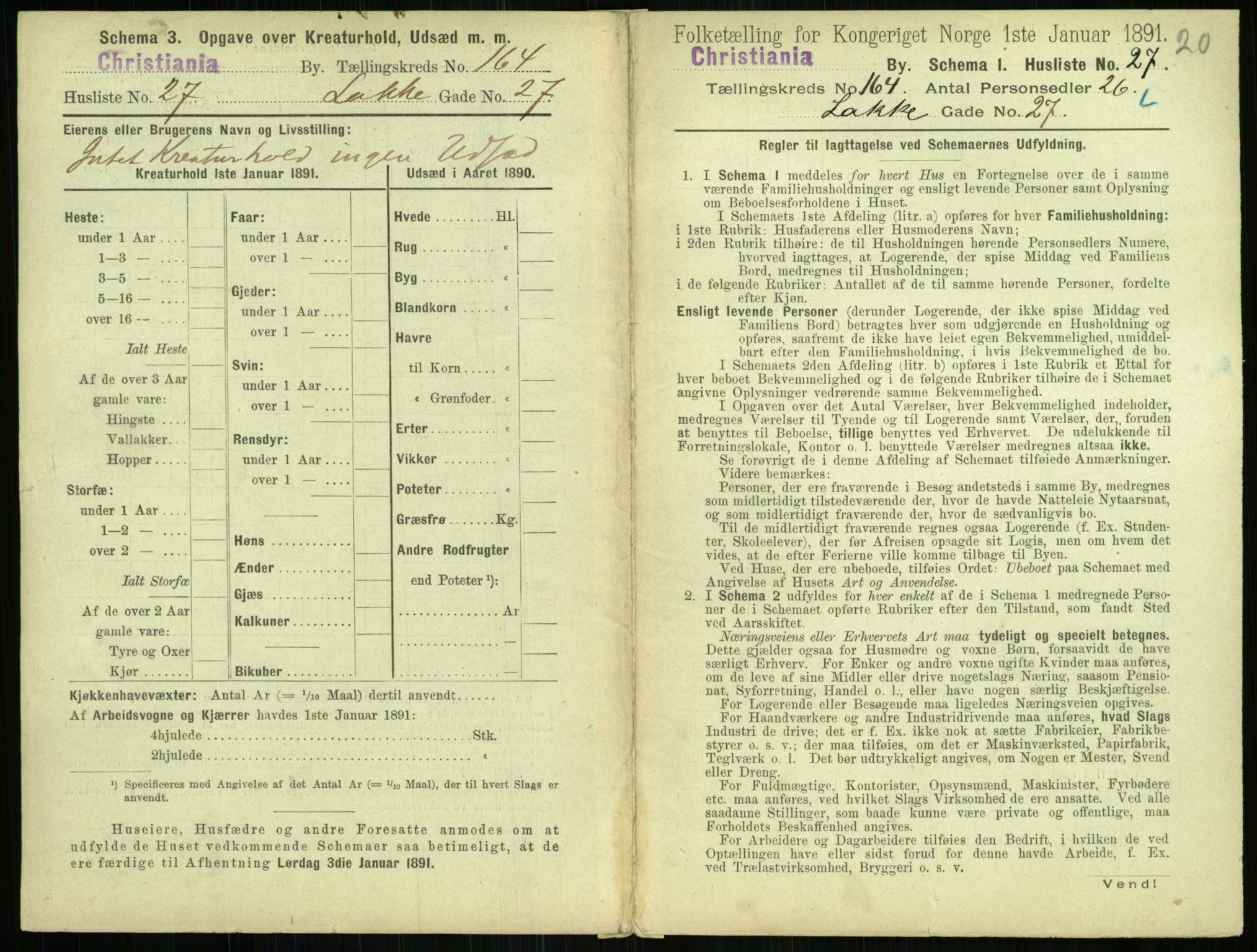 RA, 1891 census for 0301 Kristiania, 1891, p. 94432