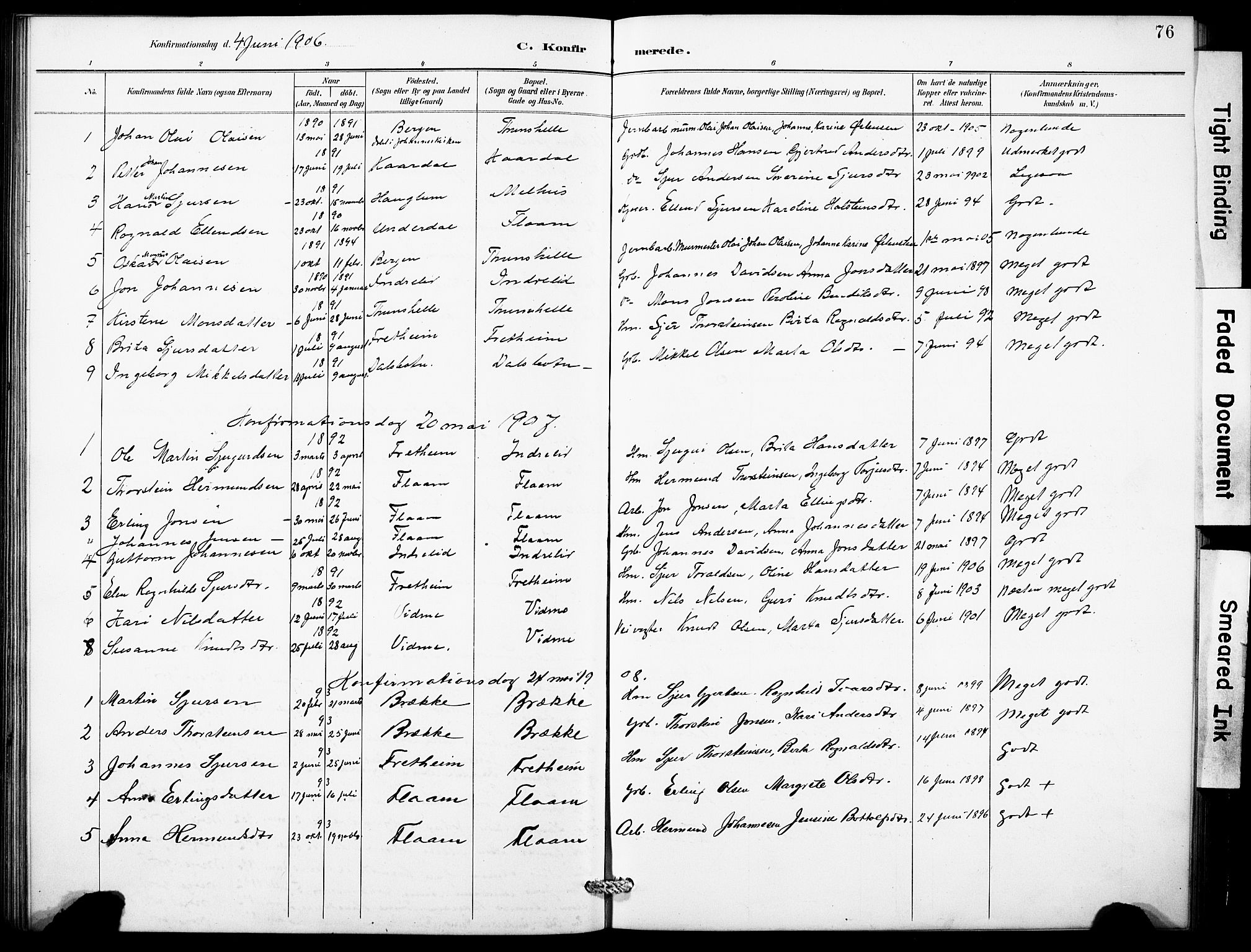 Aurland sokneprestembete, SAB/A-99937/H/Hb/Hbb/L0002: Parish register (copy) no. B 2, 1887-1929, p. 76