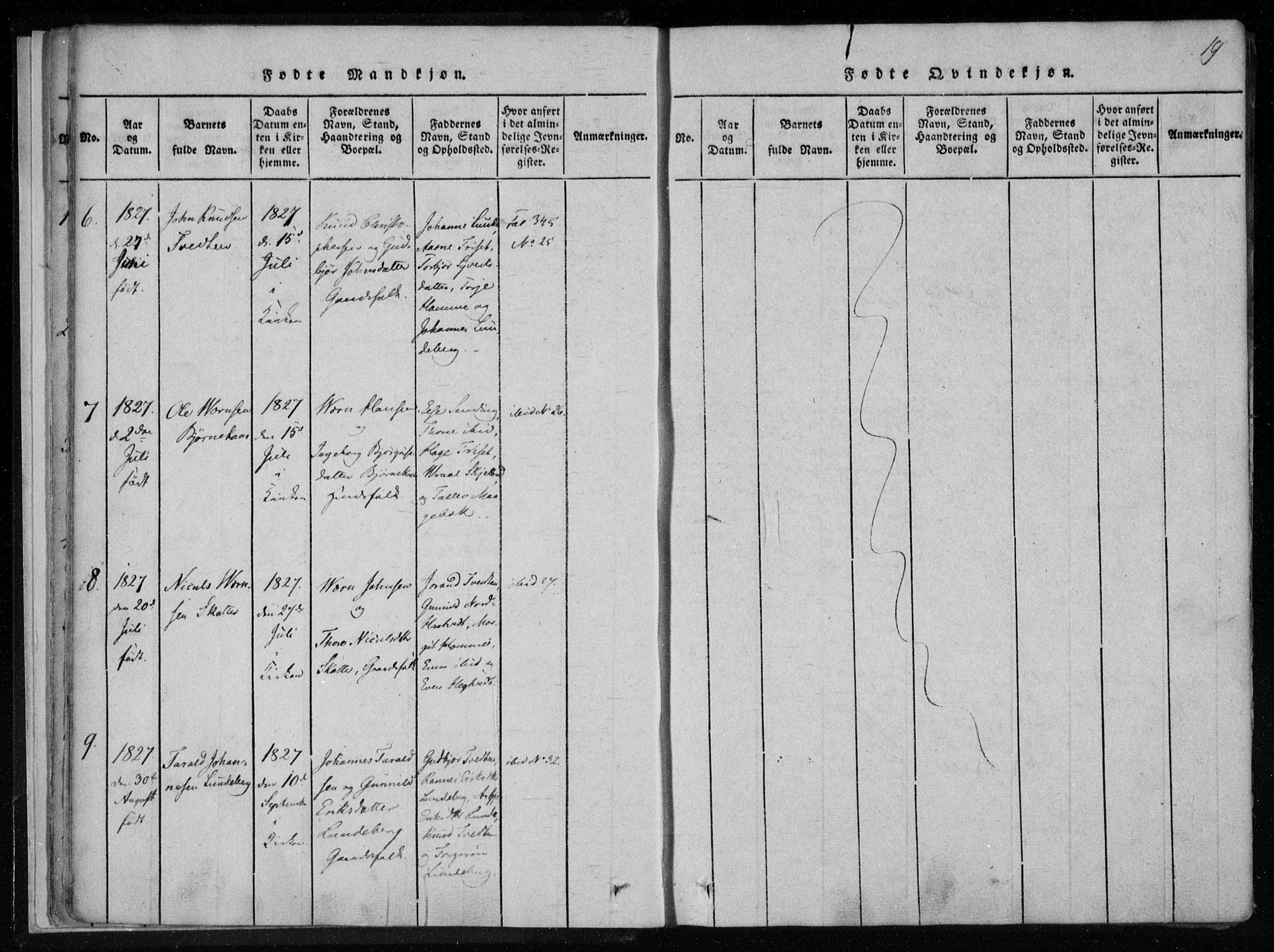 Lårdal kirkebøker, AV/SAKO-A-284/F/Fa/L0005: Parish register (official) no. I 5, 1815-1860, p. 19