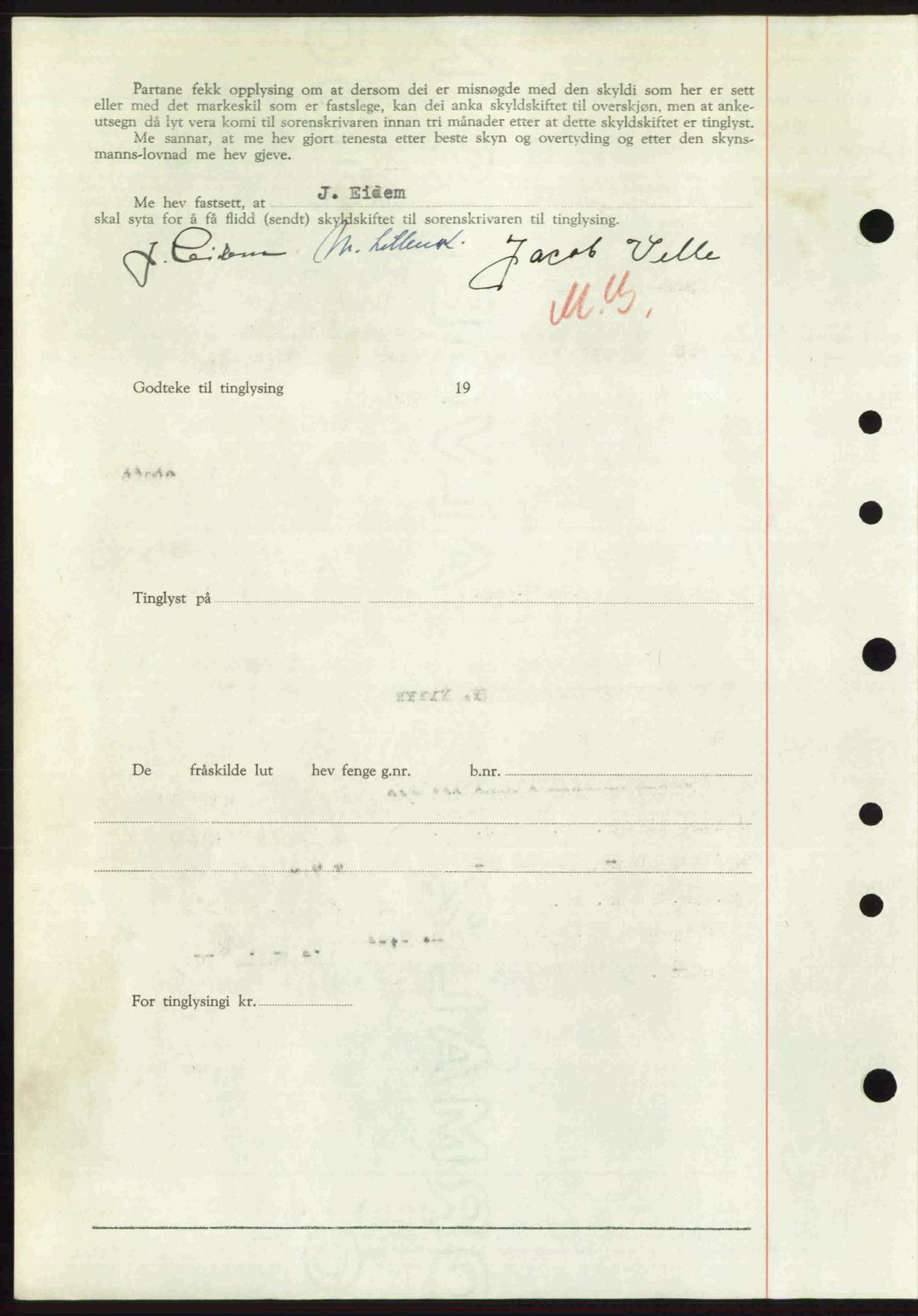 Nordre Sunnmøre sorenskriveri, AV/SAT-A-0006/1/2/2C/2Ca: Mortgage book no. A32, 1949-1949, Diary no: : 2510/1949