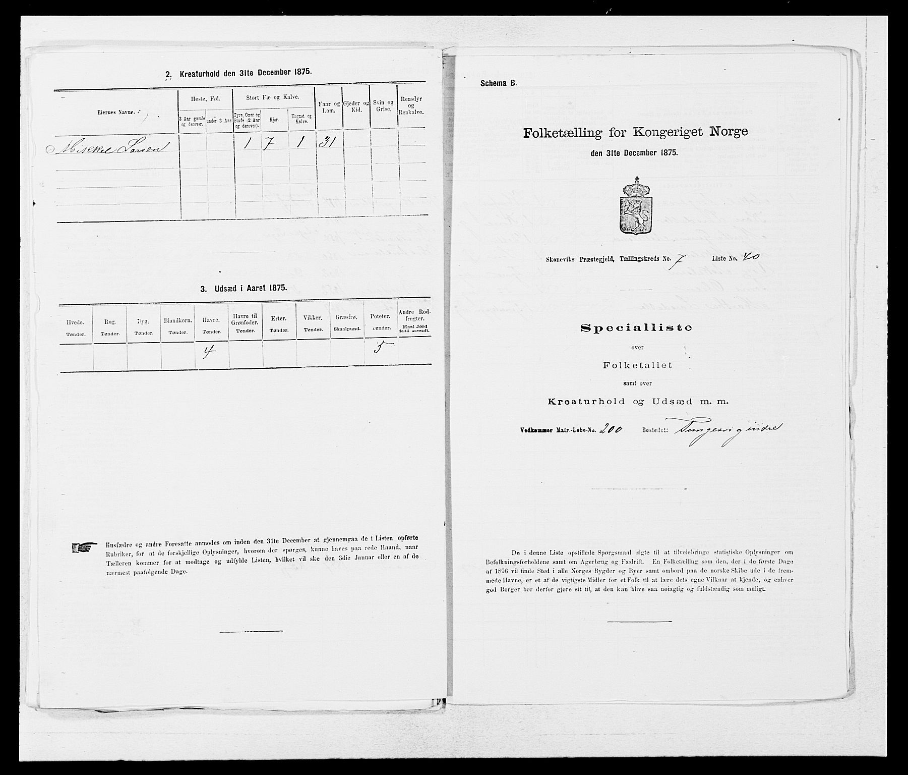 SAB, 1875 census for 1212P Skånevik, 1875, p. 858