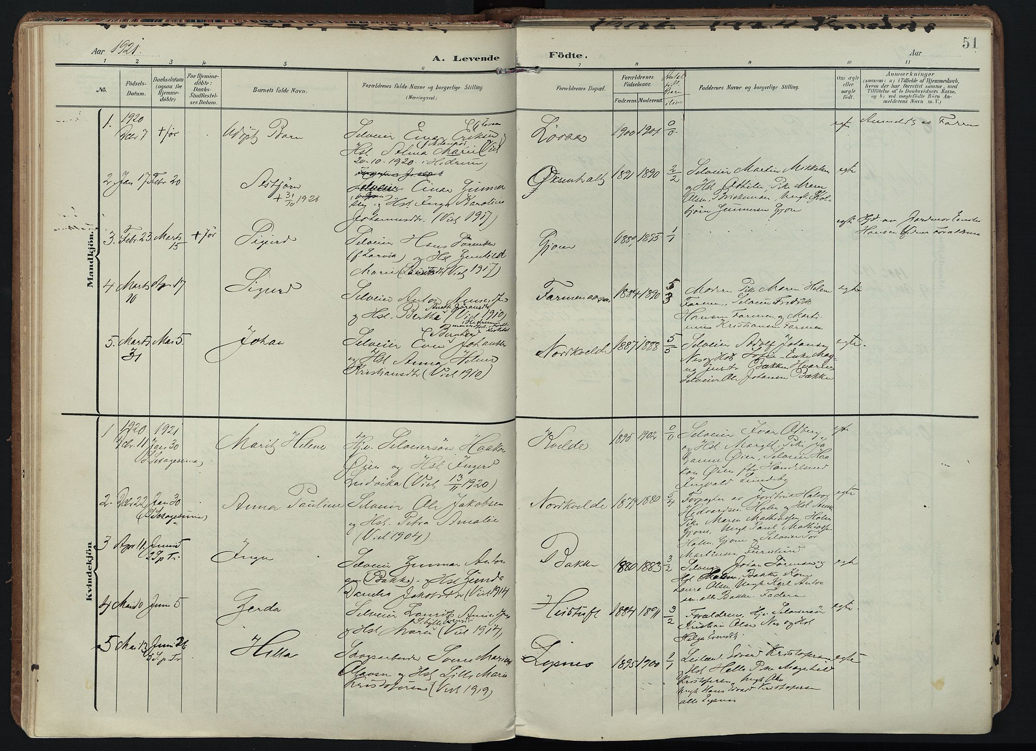 Hedrum kirkebøker, SAKO/A-344/F/Fb/L0002: Parish register (official) no. II 2, 1906-1924, p. 51