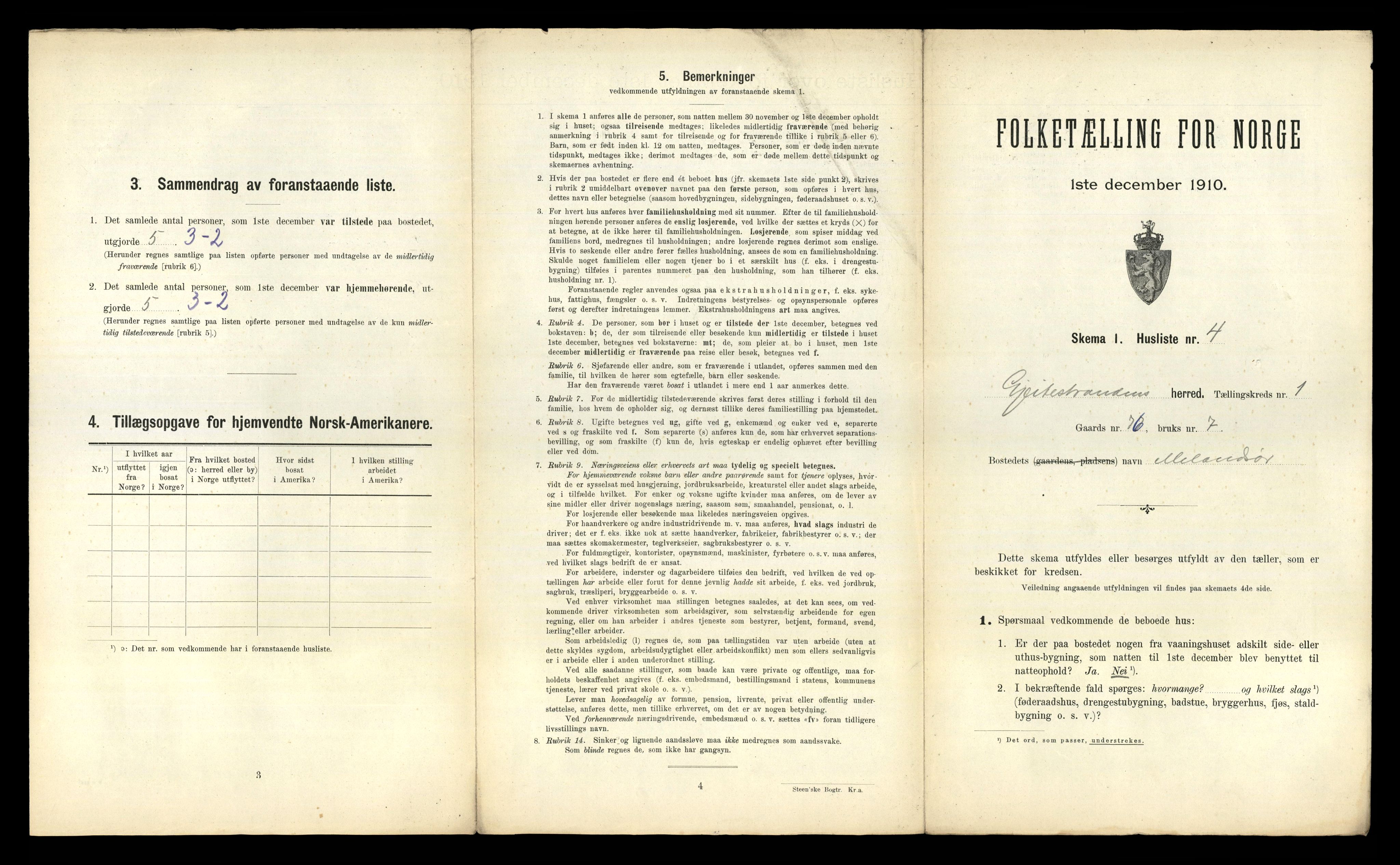 RA, 1910 census for Geitastrand, 1910, p. 24