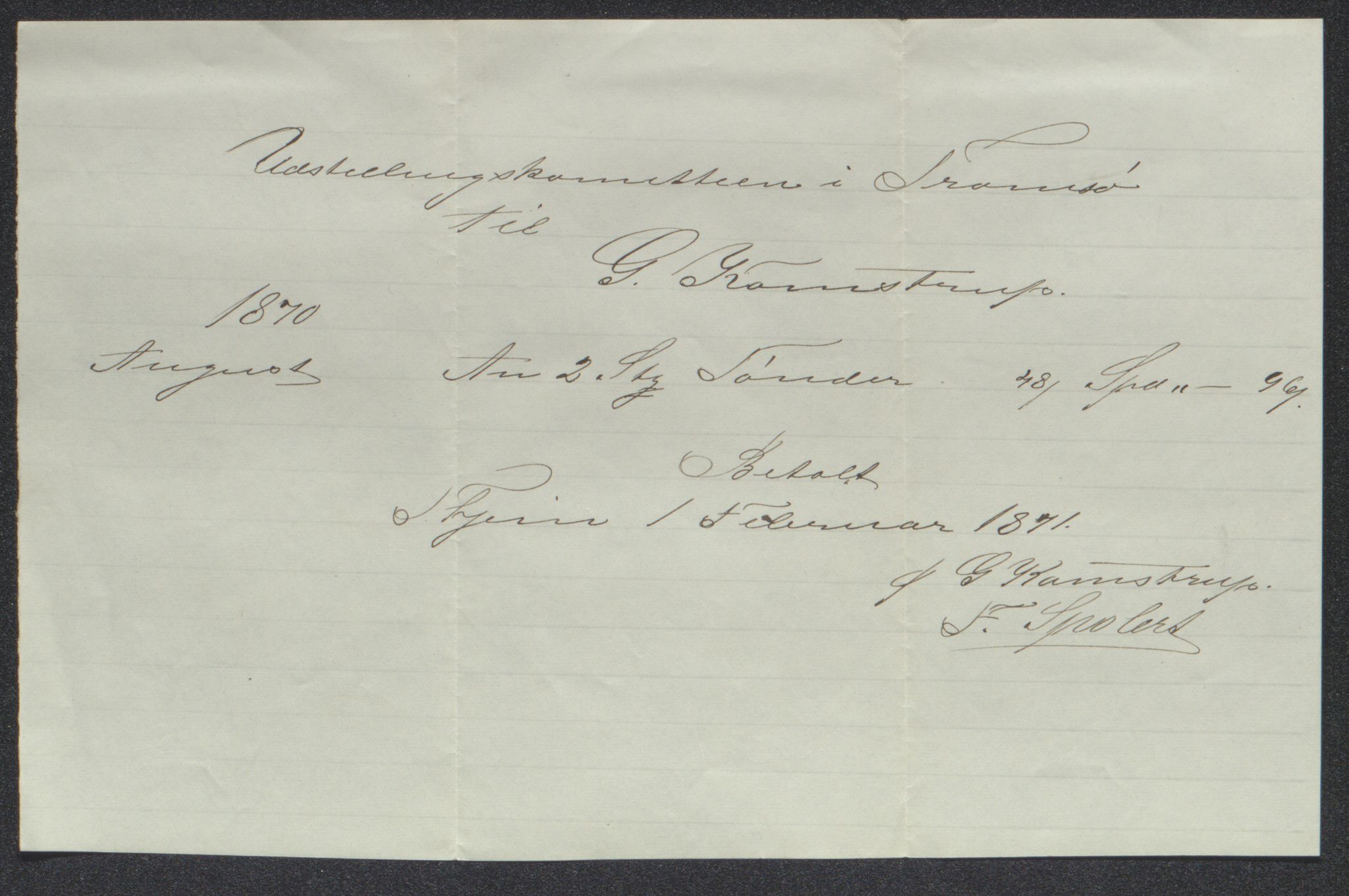 Tromsø Museum, AV/SATØ-S-0162/D/Db/L0032: Journalsaker og innkomne brev, 1872-1878, p. 29