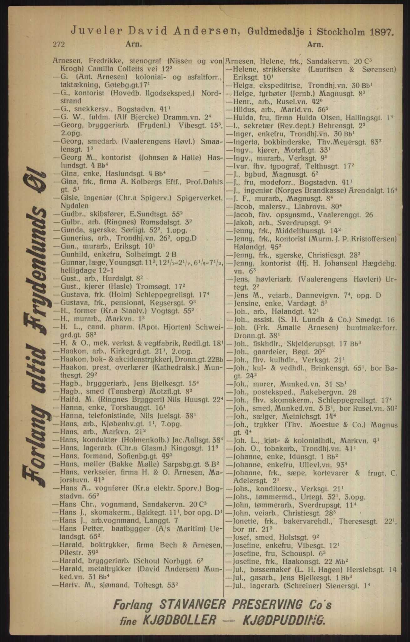 Kristiania/Oslo adressebok, PUBL/-, 1915, p. 272