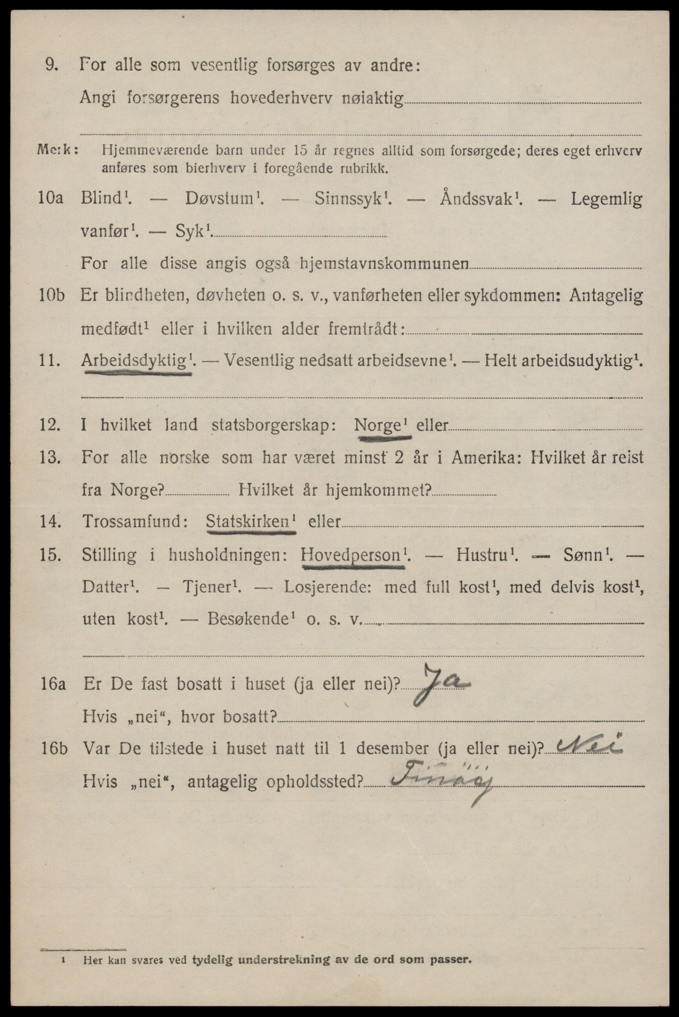 SAST, 1920 census for Håland, 1920, p. 9970