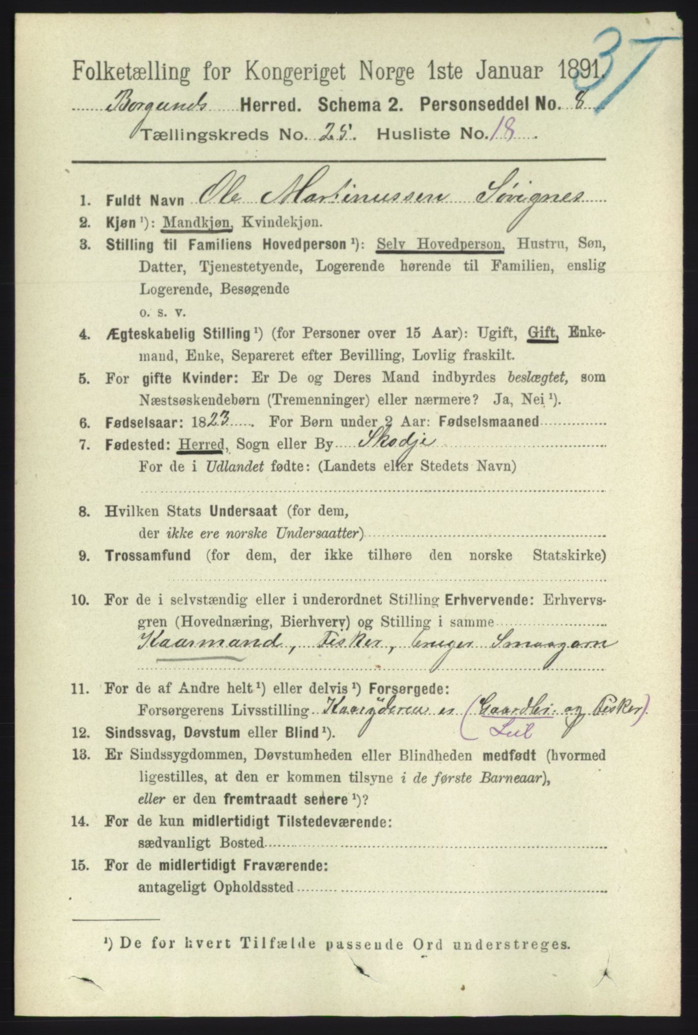 RA, 1891 census for 1531 Borgund, 1891, p. 7382