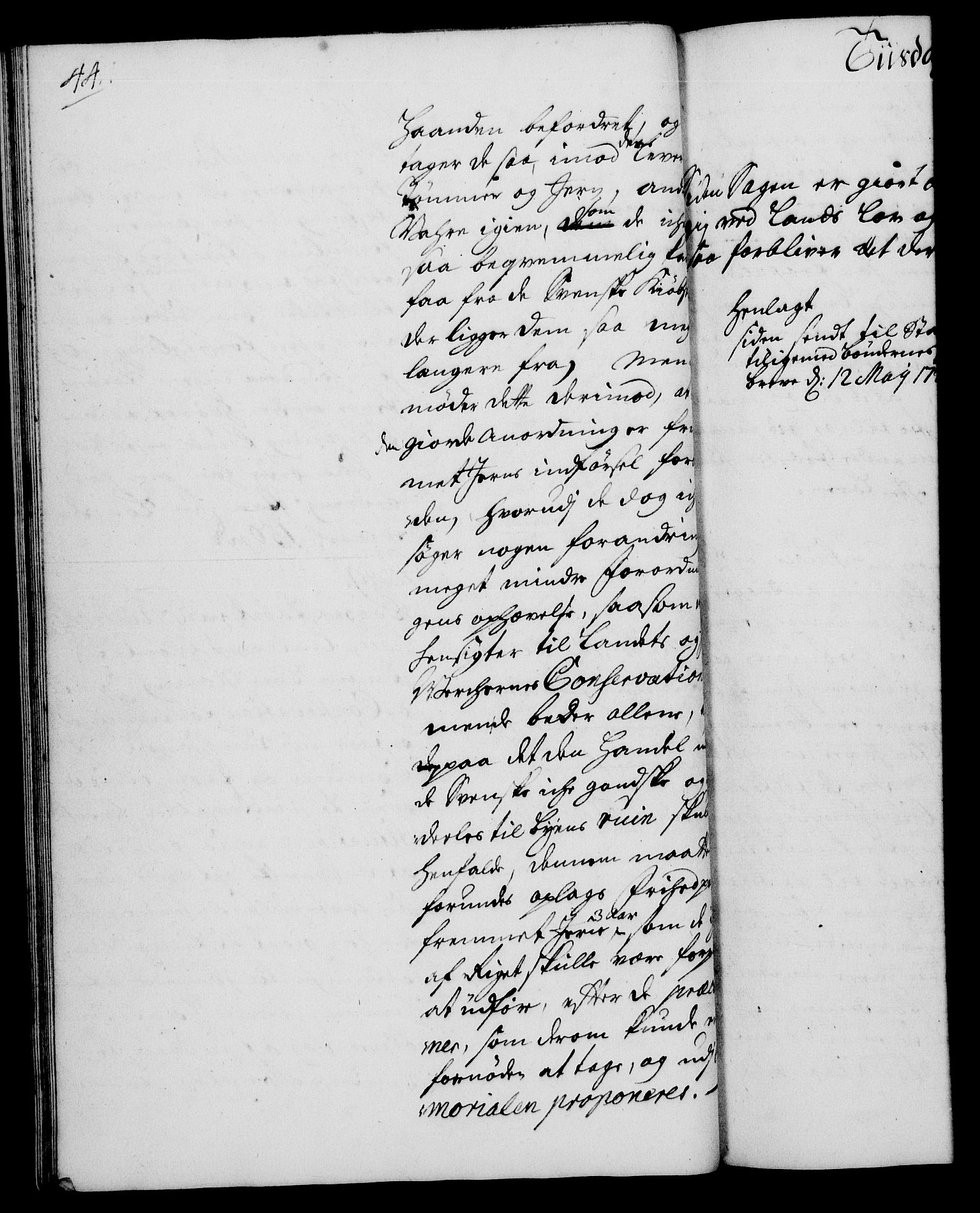 Rentekammeret, Kammerkanselliet, RA/EA-3111/G/Gh/Gha/L0013: Norsk ekstraktmemorialprotokoll (merket RK 53.58), 1731, p. 44