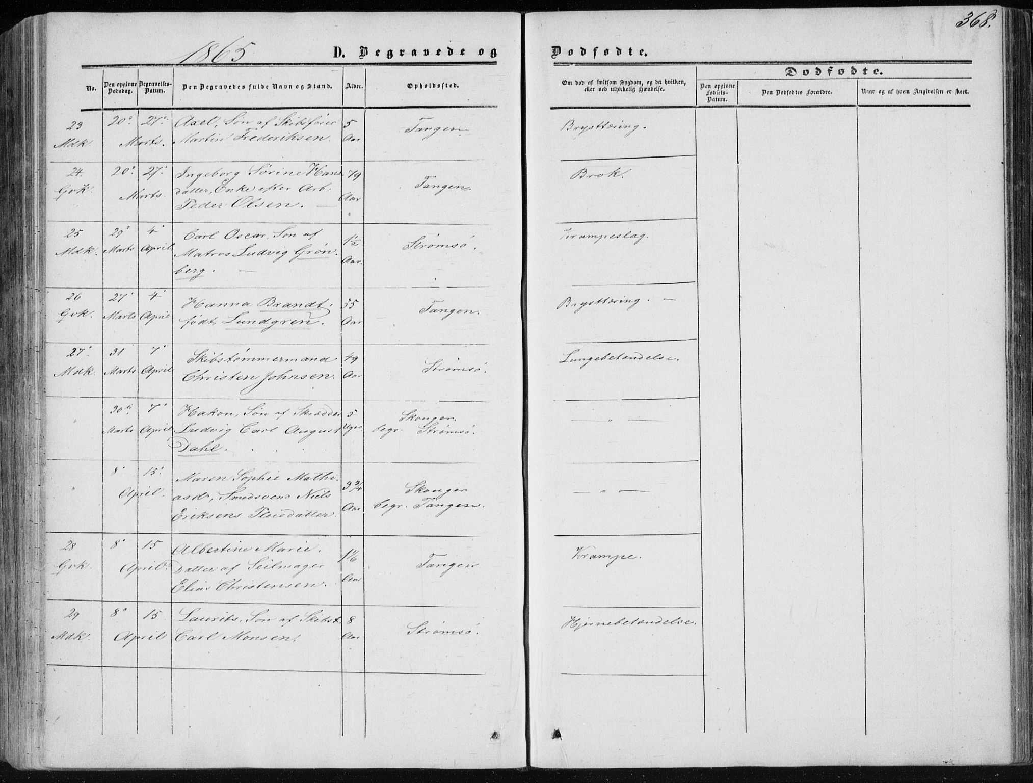 Strømsø kirkebøker, SAKO/A-246/F/Fa/L0015: Parish register (official) no. I 15, 1859-1868, p. 368