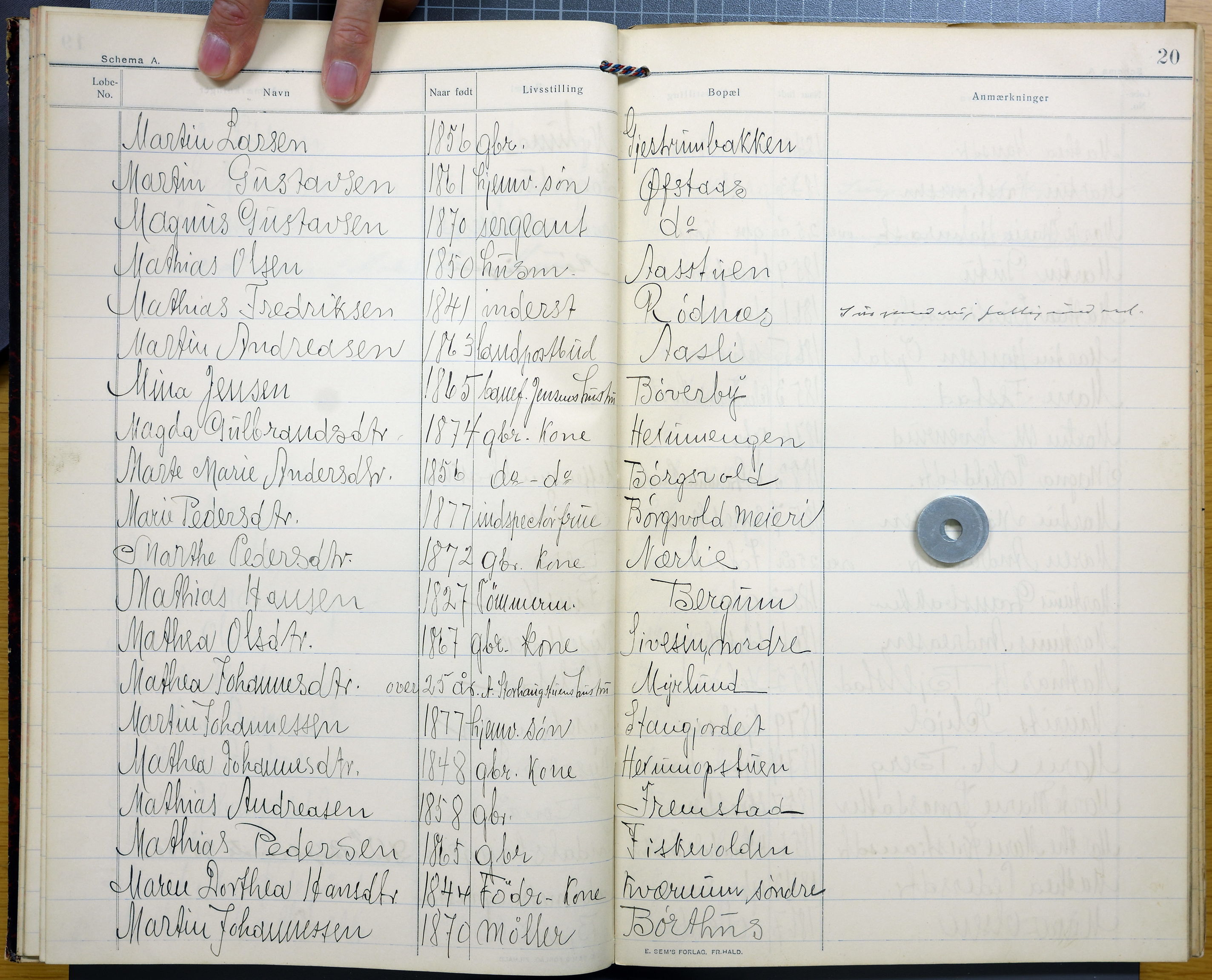 Vestre Toten kommunearkiv*, KVT/-/-/-: Utkast til manntall over stemmeberettigede innbyggere i Vestre Toten valgsokn, 1909, p. 20