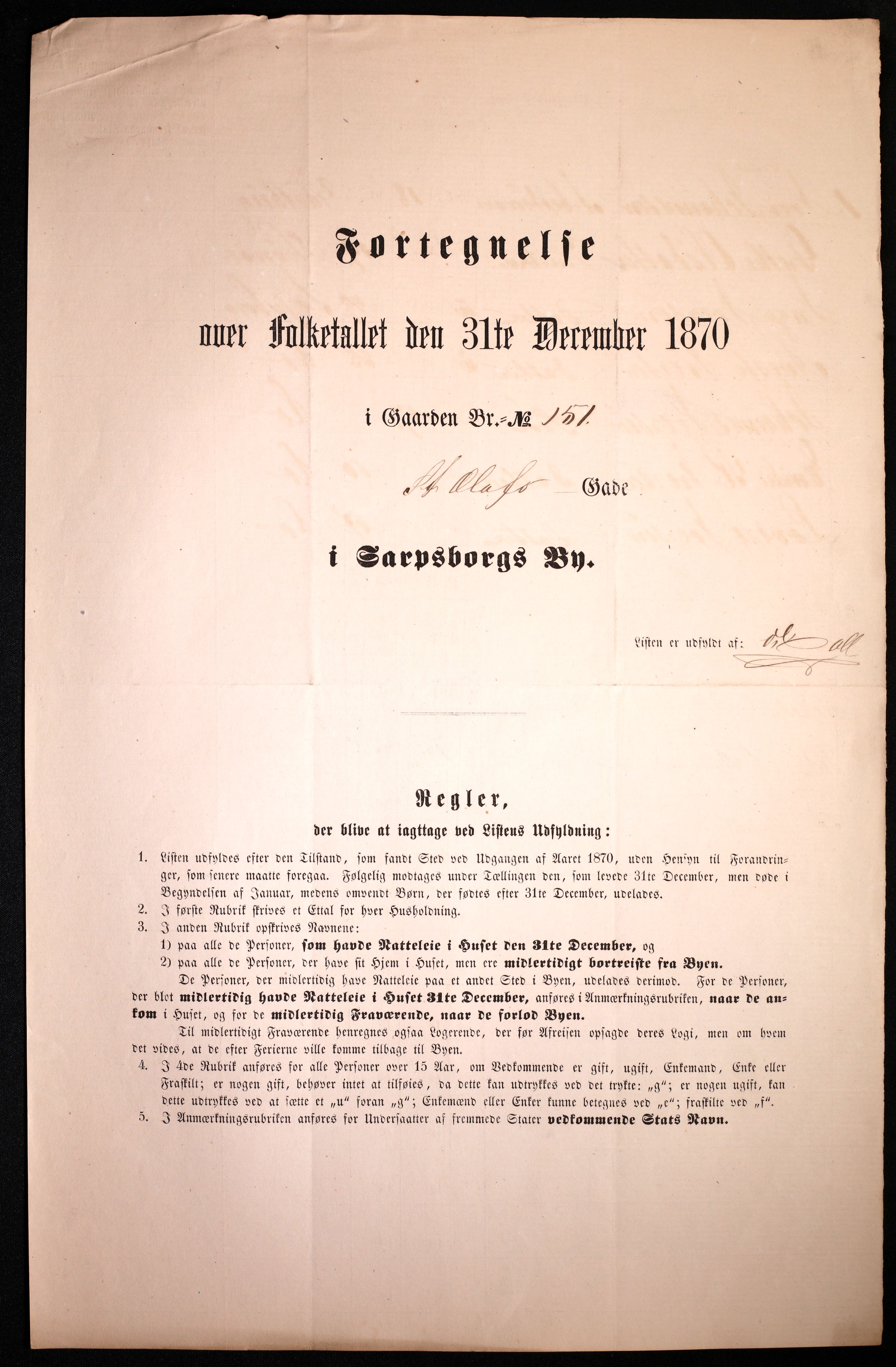 RA, 1870 census for 0102 Sarpsborg, 1870, p. 589