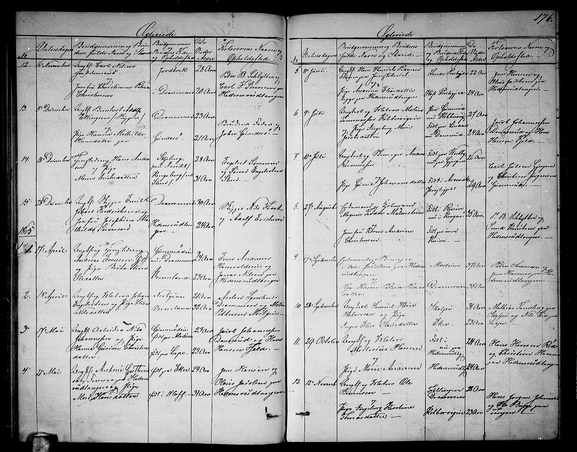 Skoger kirkebøker, AV/SAKO-A-59/G/Ga/L0002: Parish register (copy) no. I 2, 1860-1880, p. 176