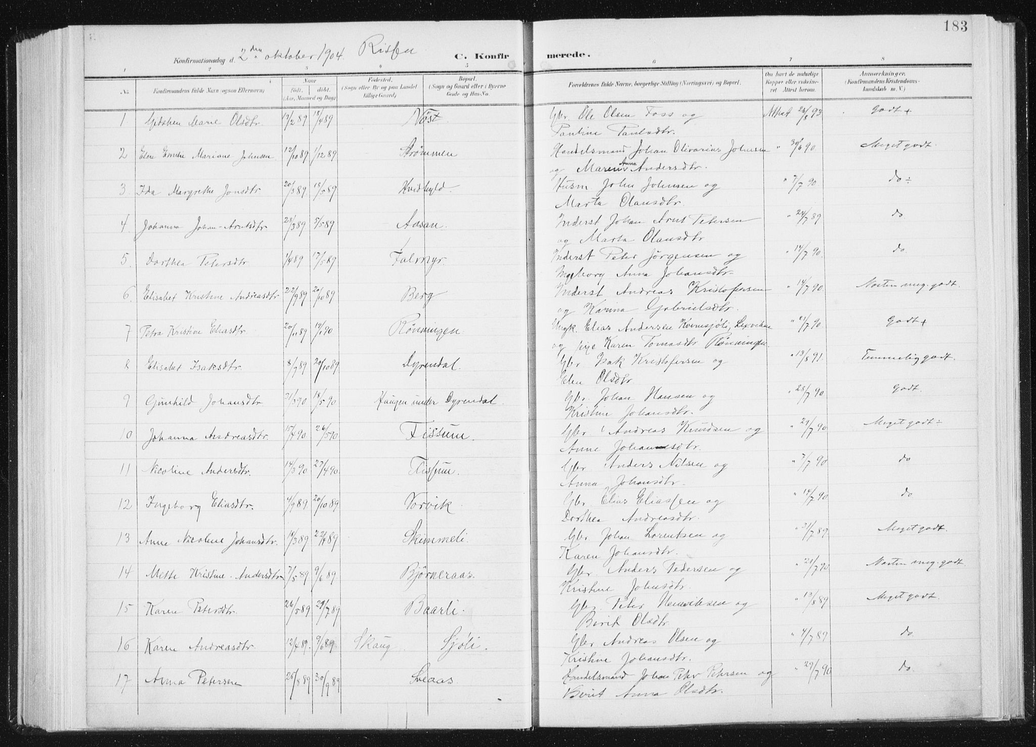 Ministerialprotokoller, klokkerbøker og fødselsregistre - Sør-Trøndelag, AV/SAT-A-1456/647/L0635: Parish register (official) no. 647A02, 1896-1911, p. 183