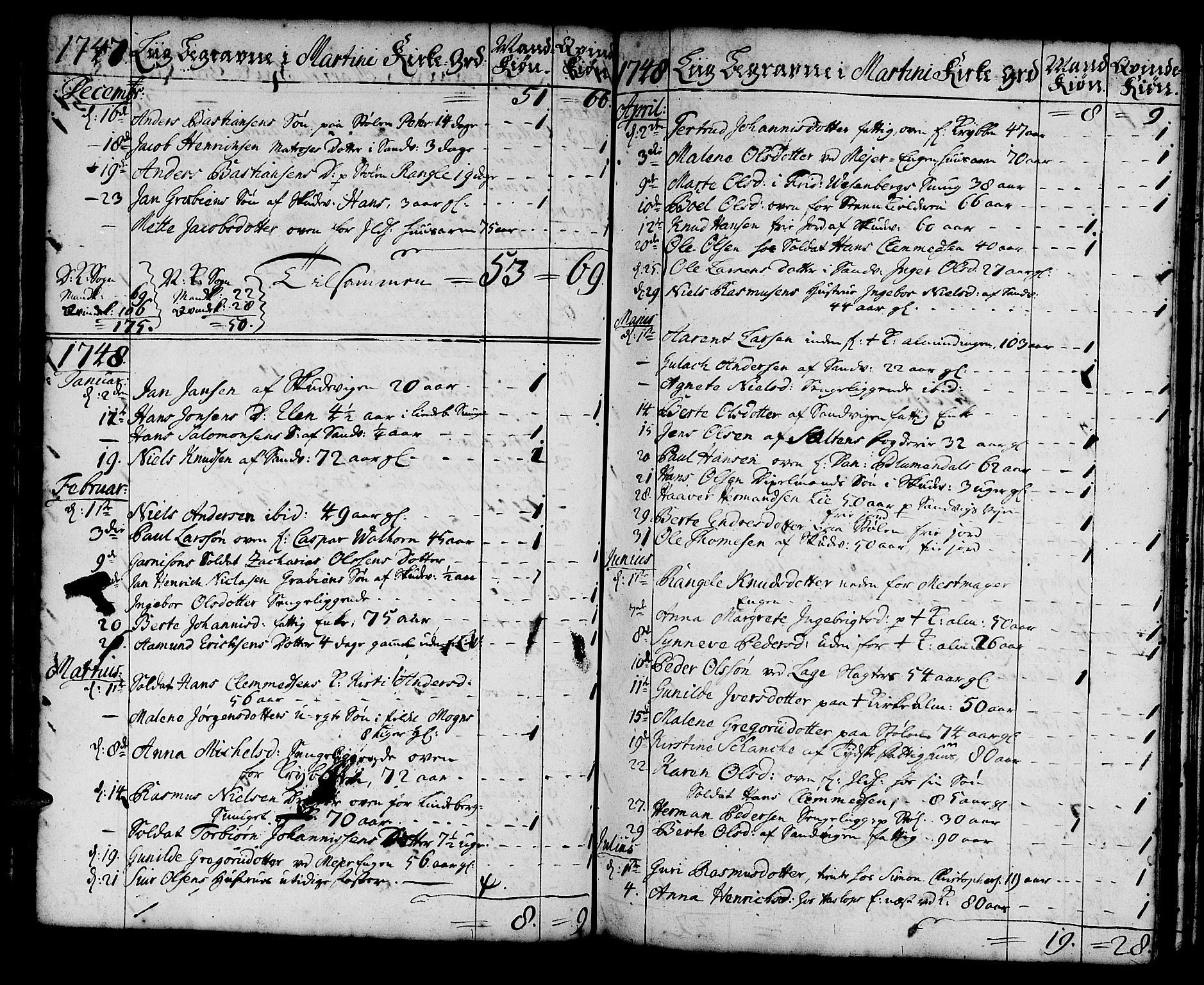 Korskirken sokneprestembete, SAB/A-76101/H/Haa/L0011: Parish register (official) no. A 11, 1731-1785, p. 44