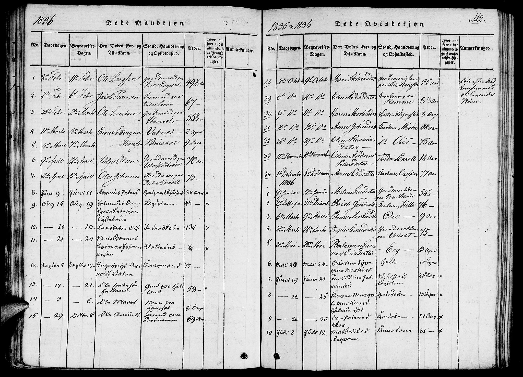 Ministerialprotokoller, klokkerbøker og fødselsregistre - Møre og Romsdal, AV/SAT-A-1454/524/L0351: Parish register (official) no. 524A03, 1816-1838, p. 112