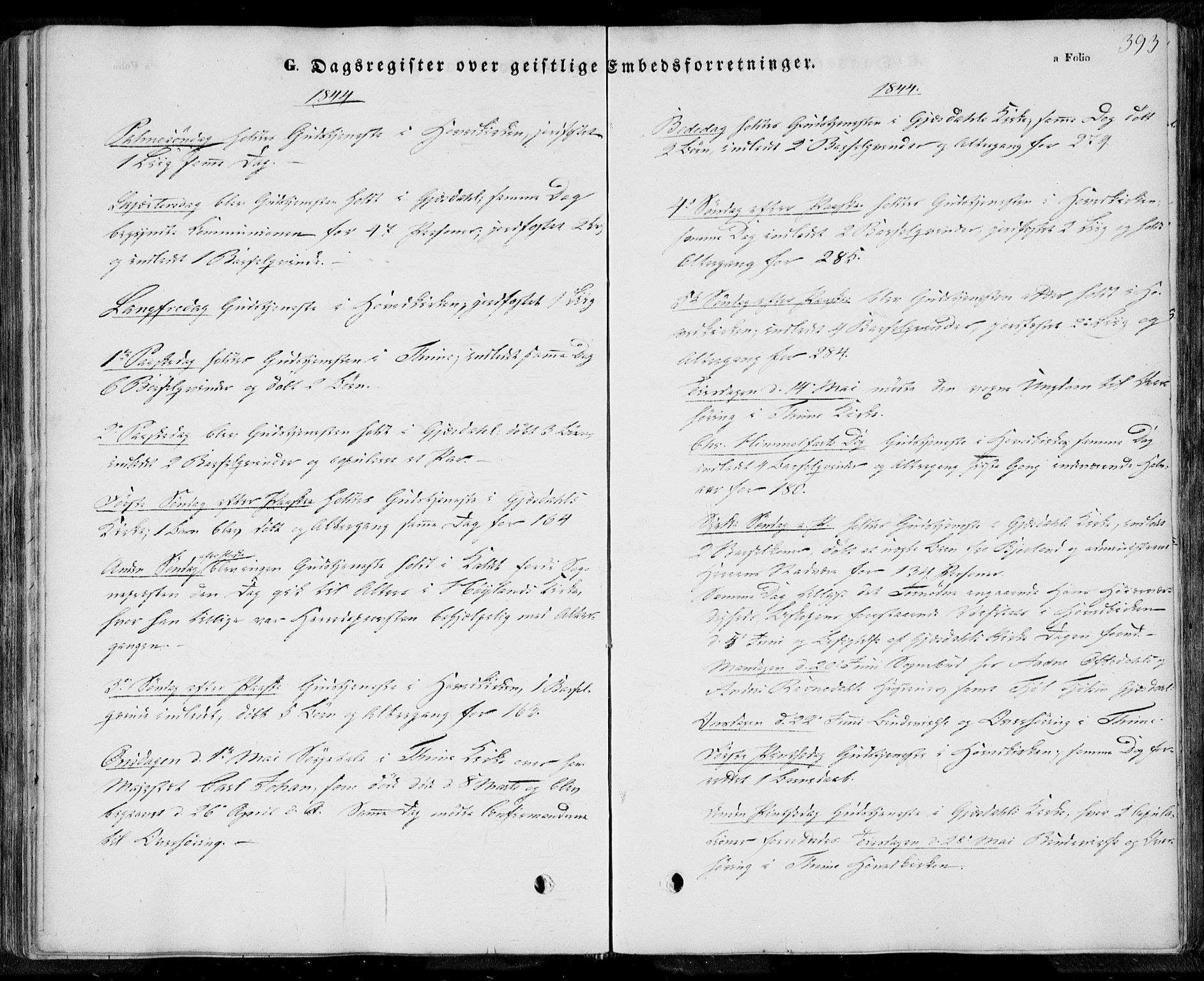 Lye sokneprestkontor, AV/SAST-A-101794/001/30BA/L0006: Parish register (official) no. A 5.2, 1842-1855, p. 393