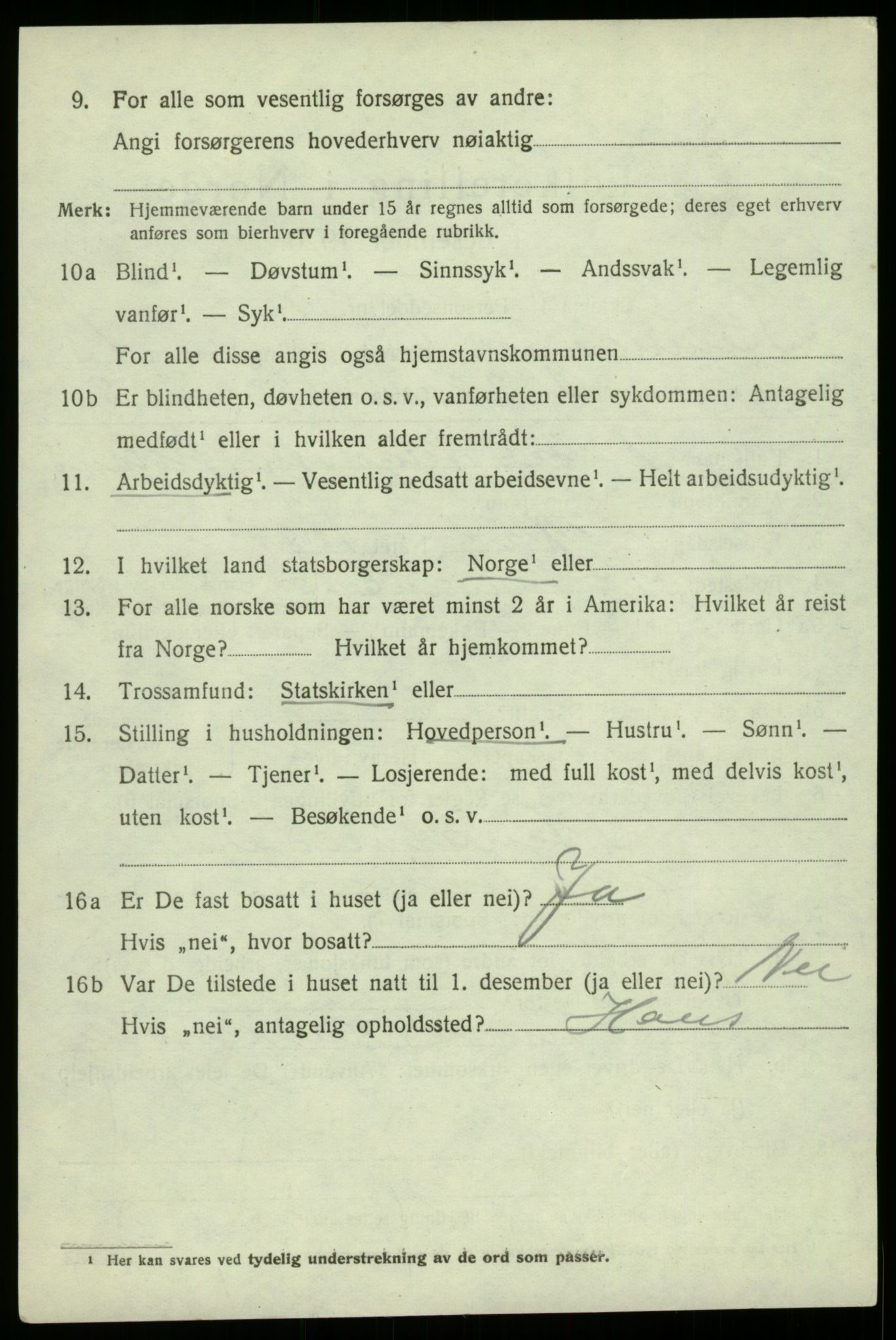 SAB, 1920 census for Samnanger, 1920, p. 5616