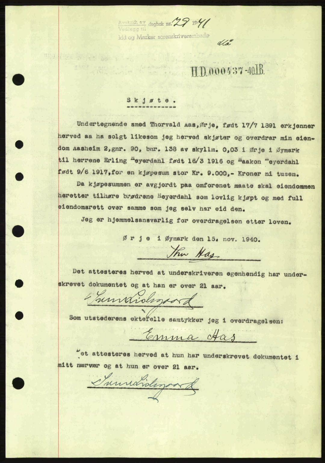 Idd og Marker sorenskriveri, AV/SAO-A-10283/G/Gb/Gbb/L0004: Mortgage book no. A4, 1940-1941, Diary no: : 79/1941