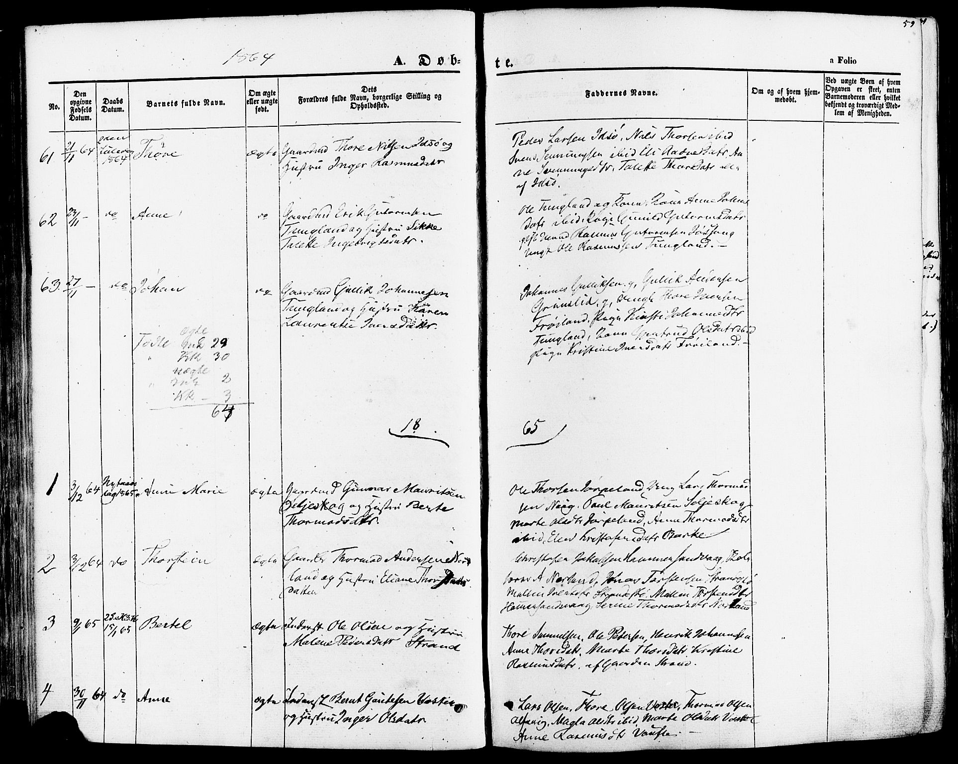 Strand sokneprestkontor, SAST/A-101828/H/Ha/Haa/L0007: Parish register (official) no. A 7, 1855-1881, p. 59