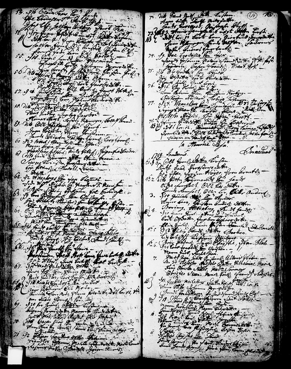 Skien kirkebøker, SAKO/A-302/F/Fa/L0002: Parish register (official) no. 2, 1716-1757, p. 64
