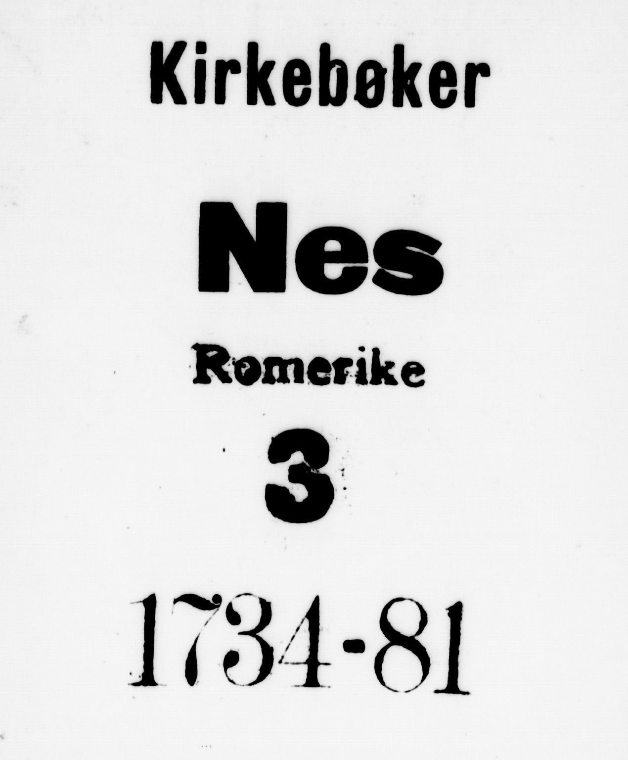 Nes prestekontor Kirkebøker, SAO/A-10410/F/Fa/L0003: Parish register (official) no. I 3, 1734-1781