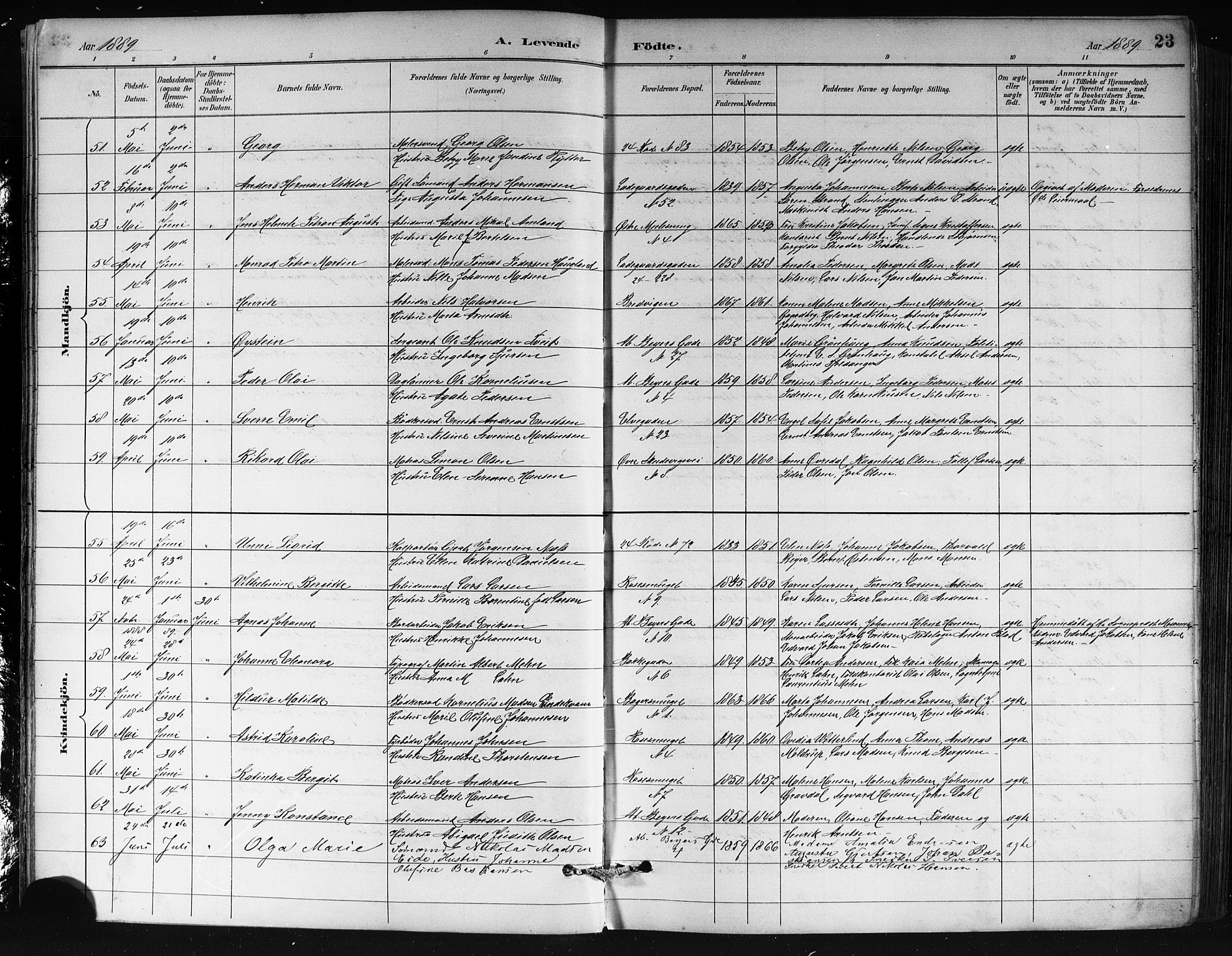 Sandviken Sokneprestembete, AV/SAB-A-77601/H/Hb/L0002: Parish register (copy) no. A 3, 1888-1902, p. 23