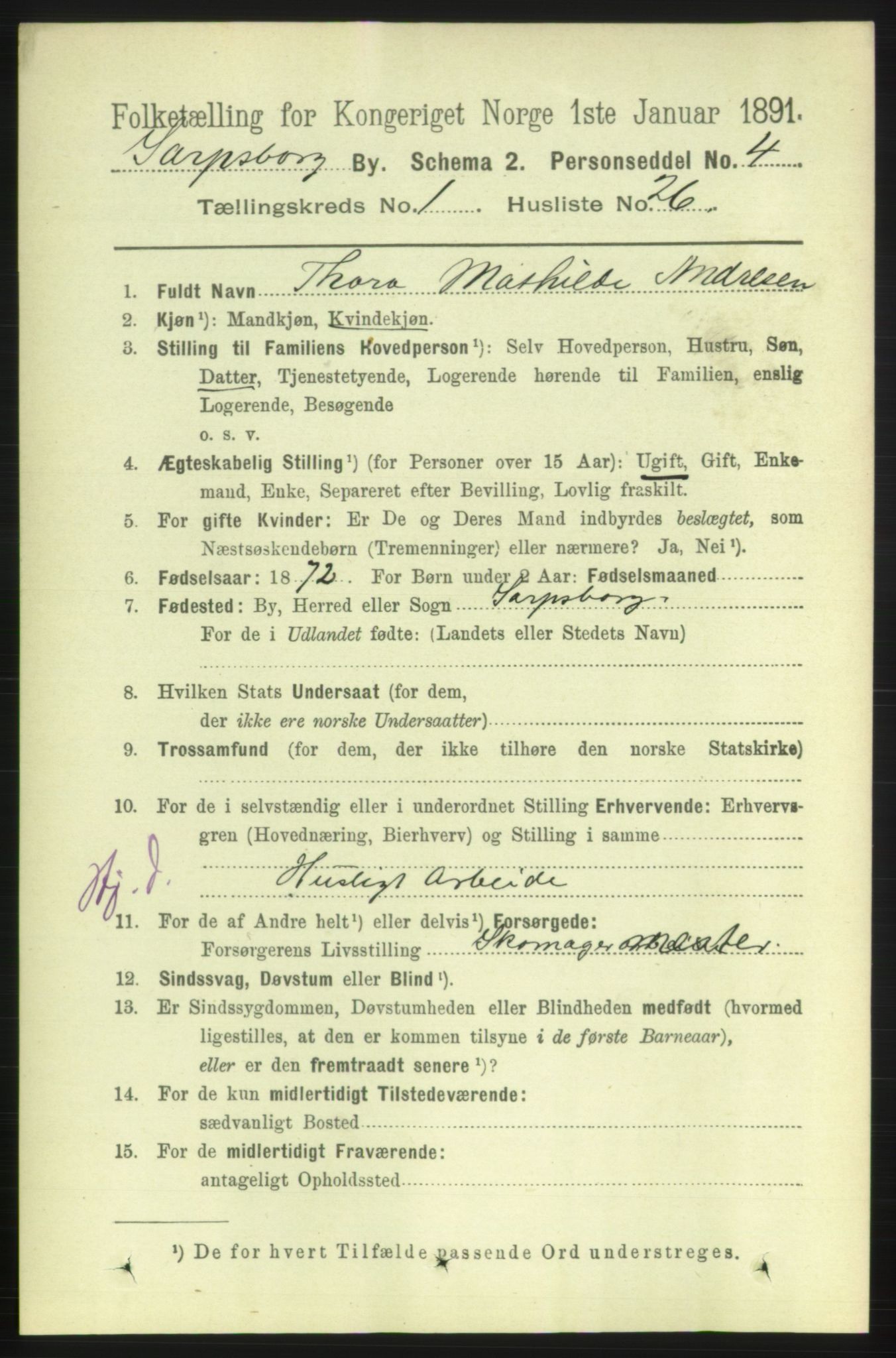 RA, 1891 census for 0102 Sarpsborg, 1891, p. 444