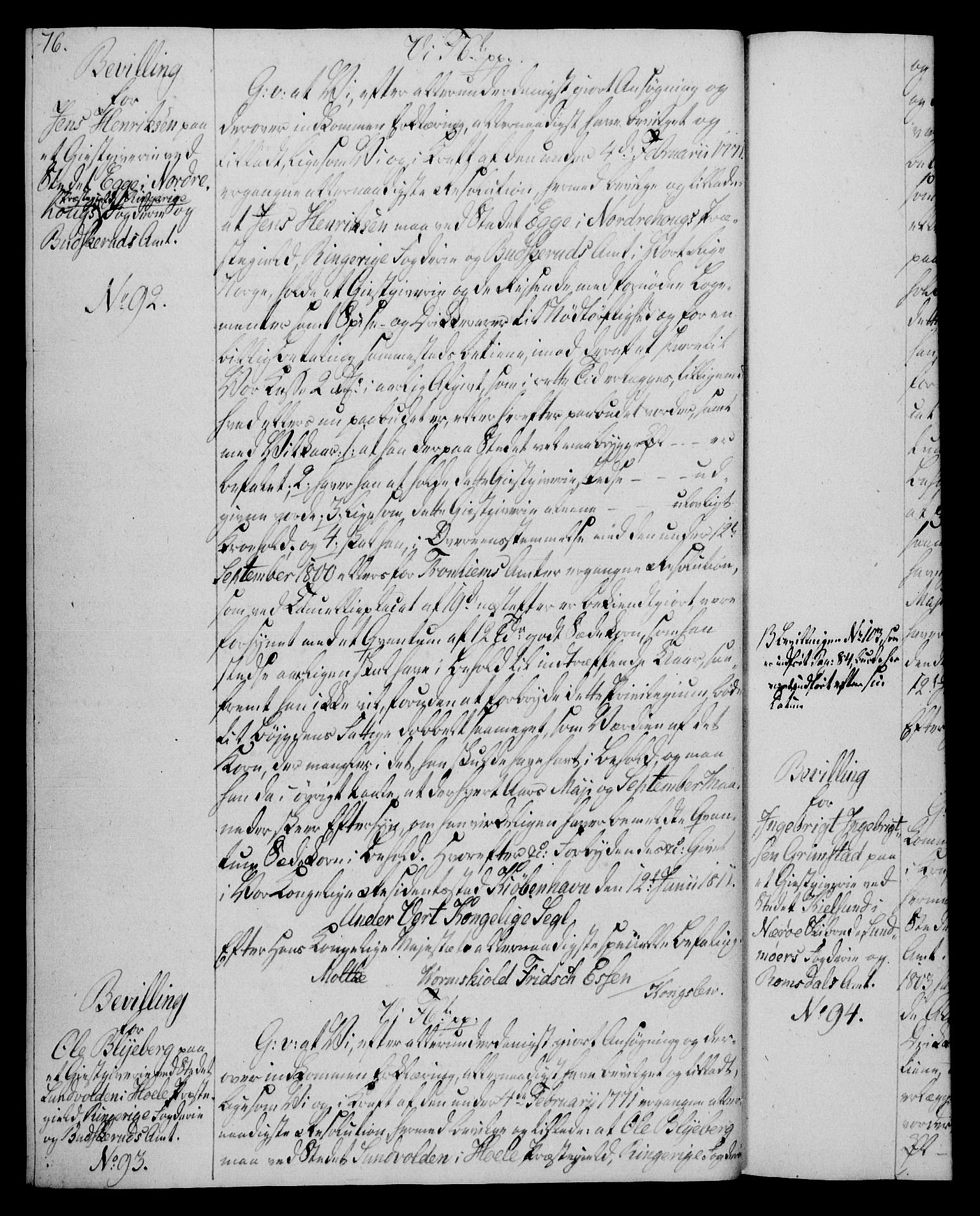 Rentekammeret, Kammerkanselliet, RA/EA-3111/G/Gg/Gga/L0020: Norsk ekspedisjonsprotokoll med register (merket RK 53.20), 1811-1814, p. 76