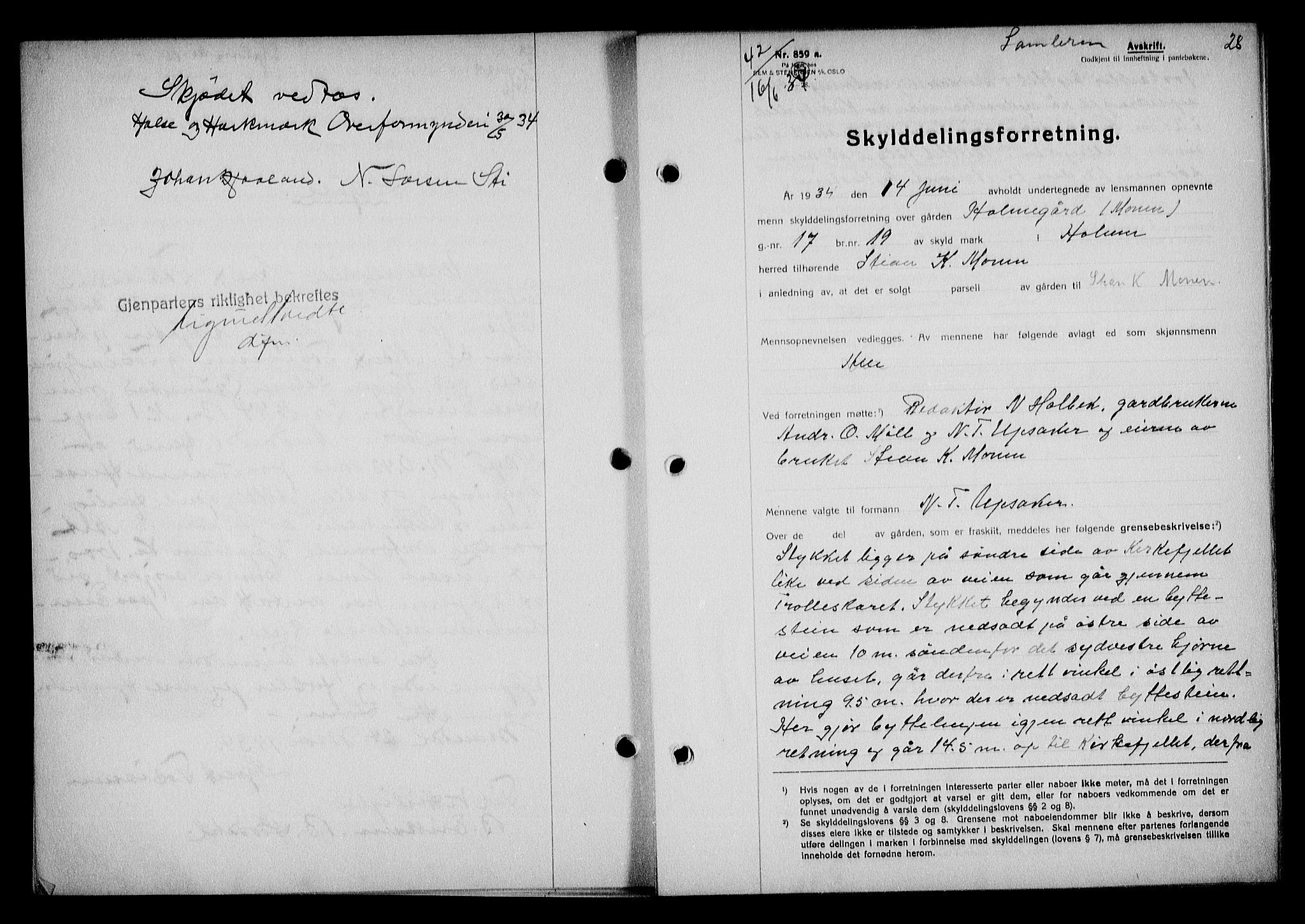 Mandal sorenskriveri, SAK/1221-0005/001/G/Gb/Gba/L0068: Mortgage book no. A-5, 1934-1935, Deed date: 16.06.1934