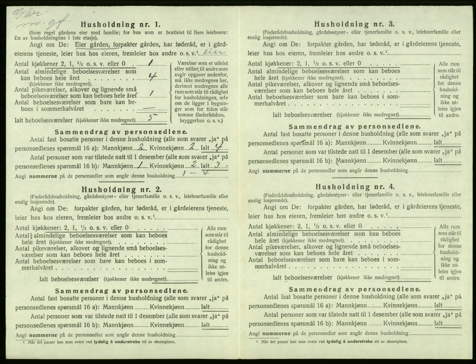 SAB, 1920 census for Tysnes, 1920, p. 981