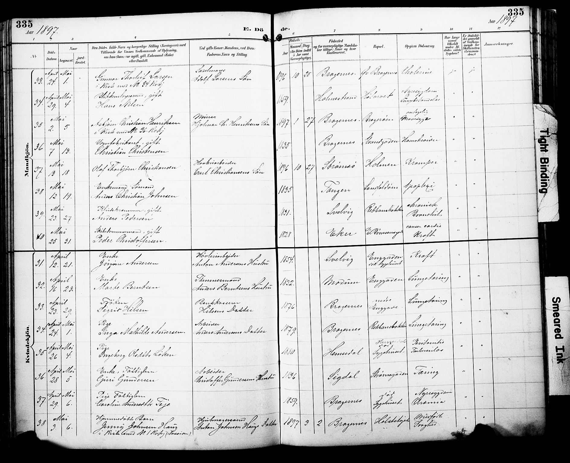 Bragernes kirkebøker, AV/SAKO-A-6/F/Fb/L0008: Parish register (official) no. II 8, 1894-1902, p. 335