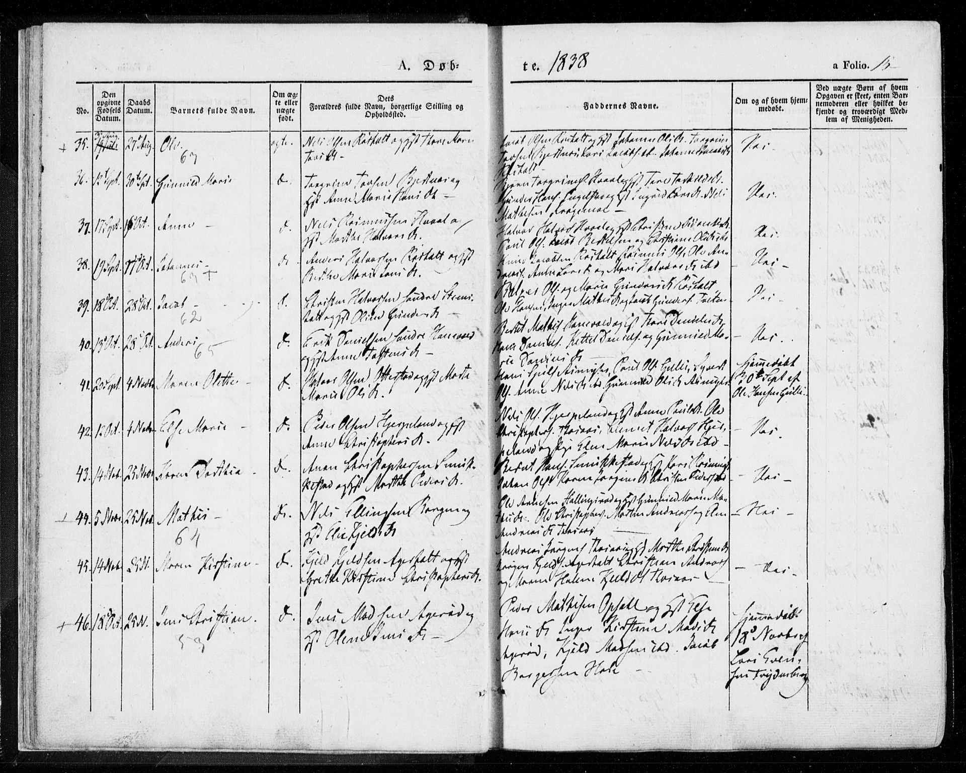 Lardal kirkebøker, SAKO/A-350/F/Fa/L0006: Parish register (official) no. I 6, 1835-1860, p. 15