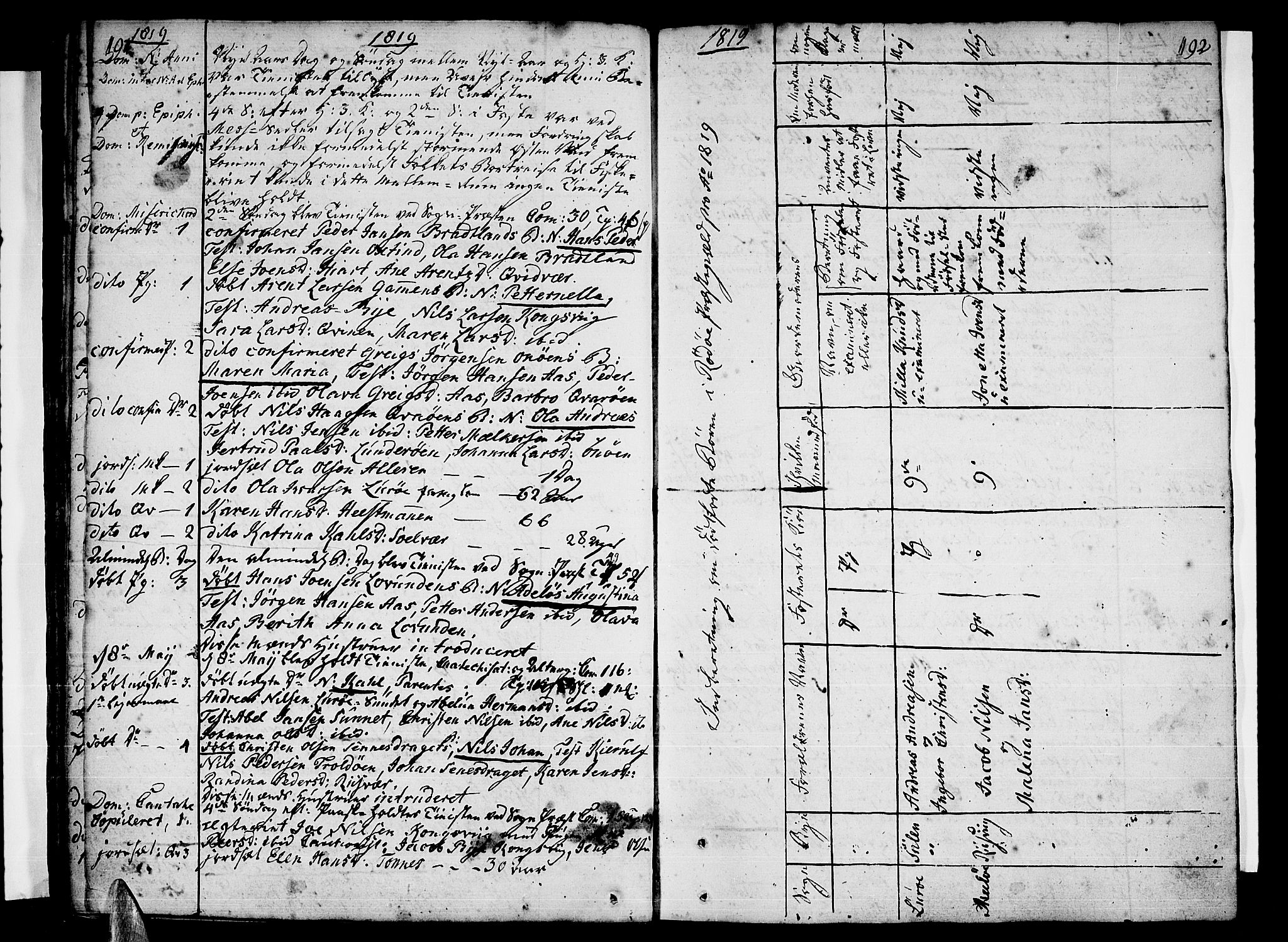 Ministerialprotokoller, klokkerbøker og fødselsregistre - Nordland, SAT/A-1459/839/L0563: Parish register (official) no. 839A01 /1, 1767-1824, p. 191-192